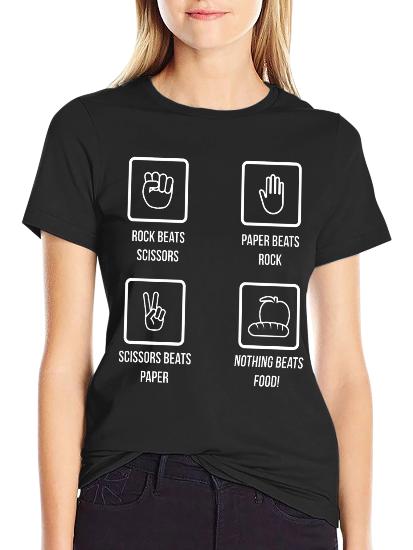 Rock Paper Scissors Foodie Humor T-Shirt