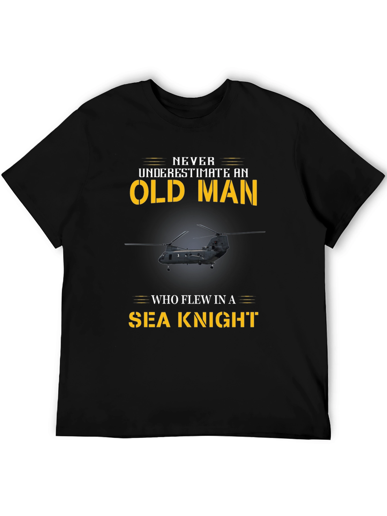 Never Underestimate an Old Man Sea Knight T-Shirt