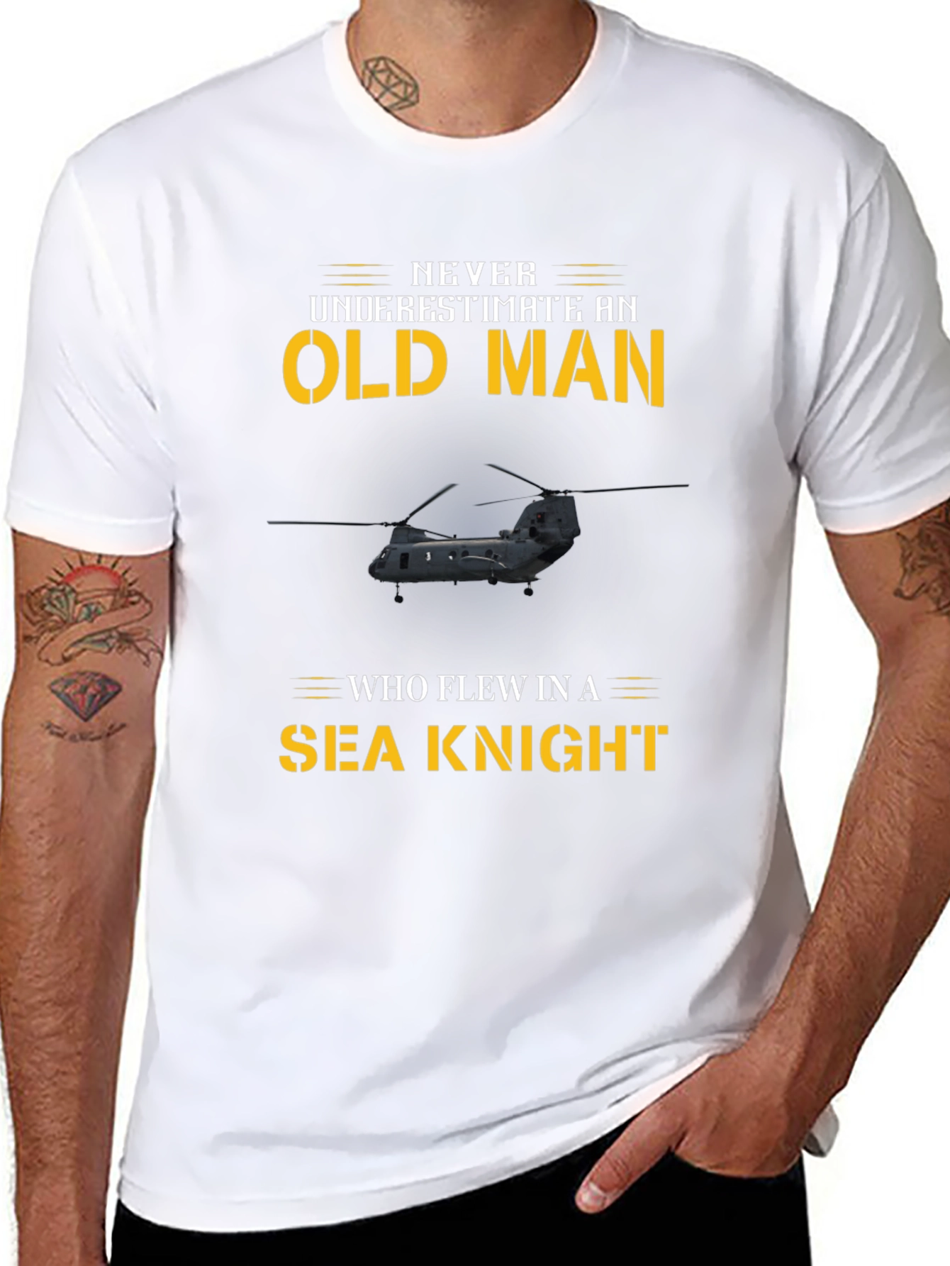 Never Underestimate an Old Man Sea Knight T-Shirt