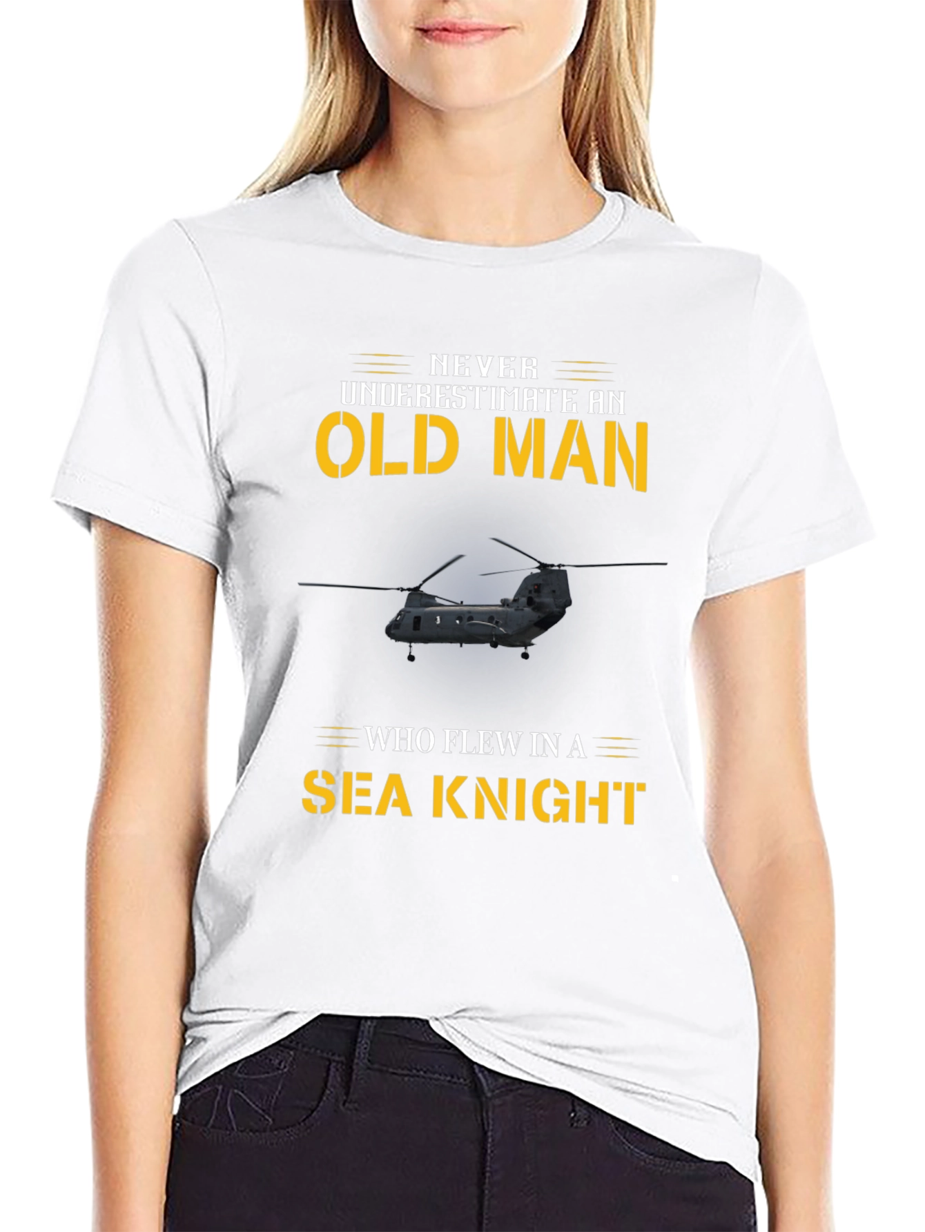 Never Underestimate an Old Man Sea Knight T-Shirt