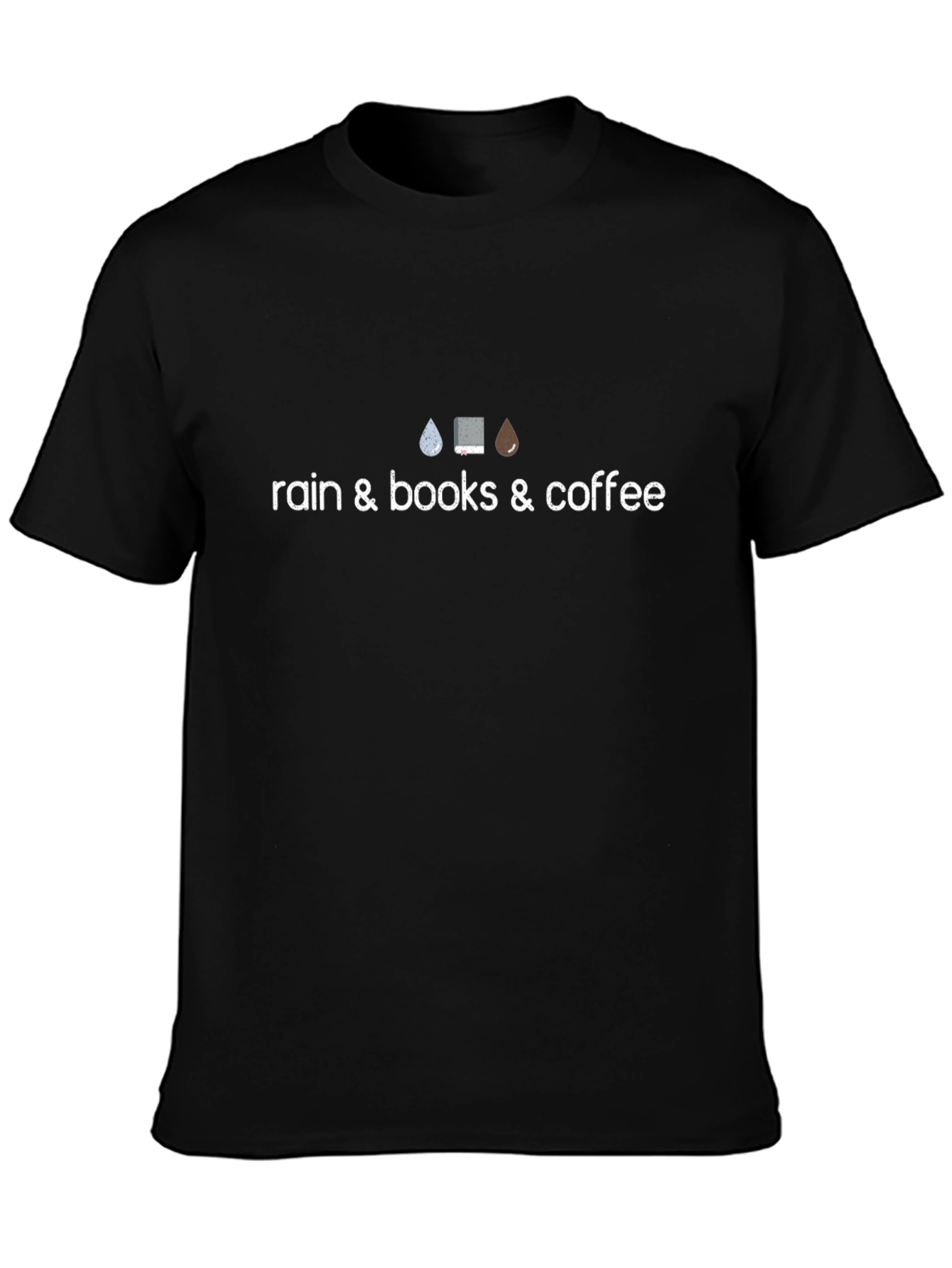Rain Books & Coffee T-Shirt - Cozy Day Essential