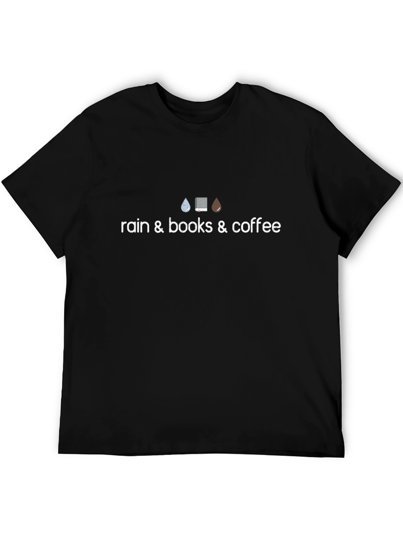 Rain Books & Coffee T-Shirt - Cozy Day Essential