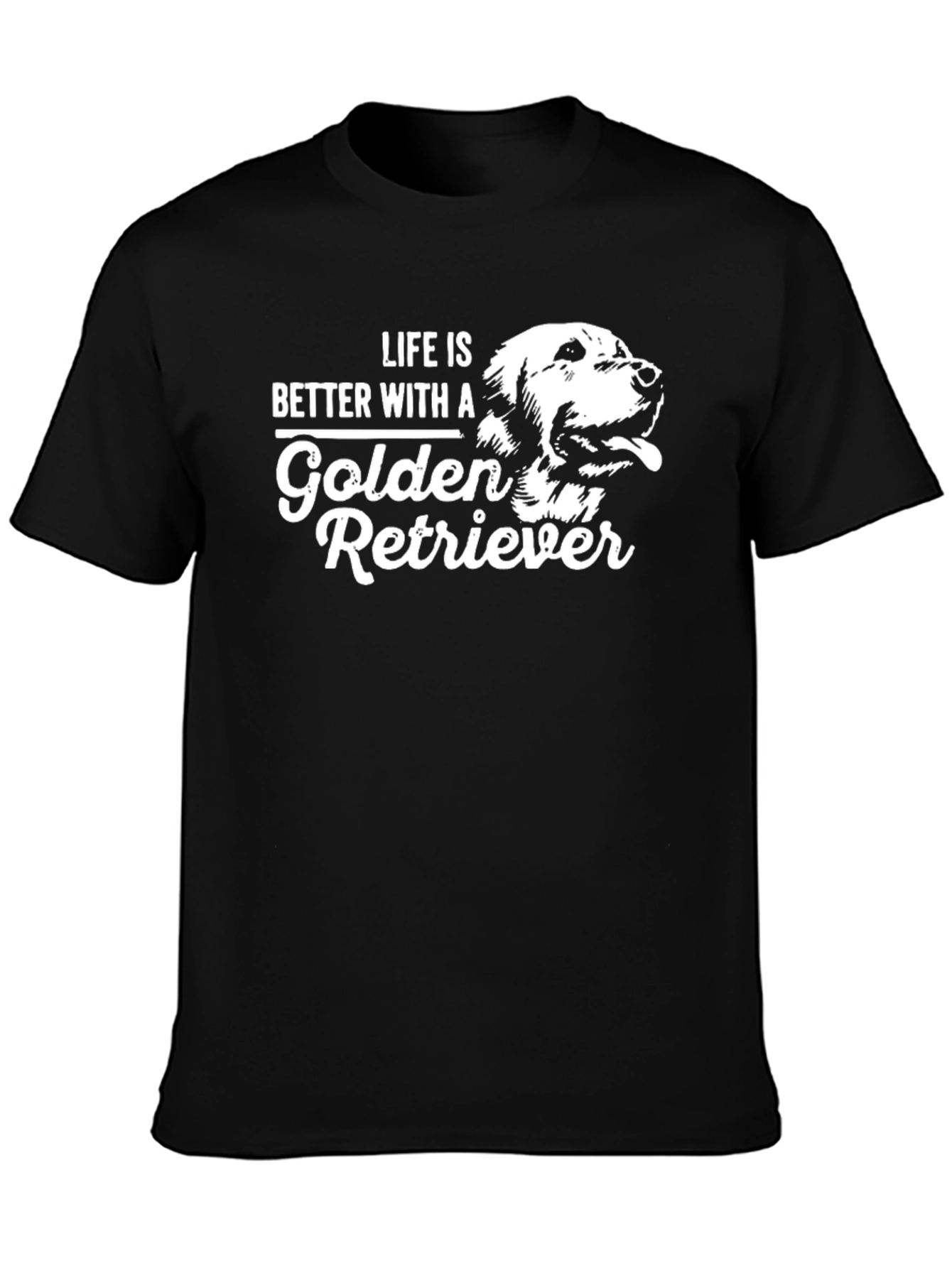 Life is Better with a Golden Retriever Black T-Shirt