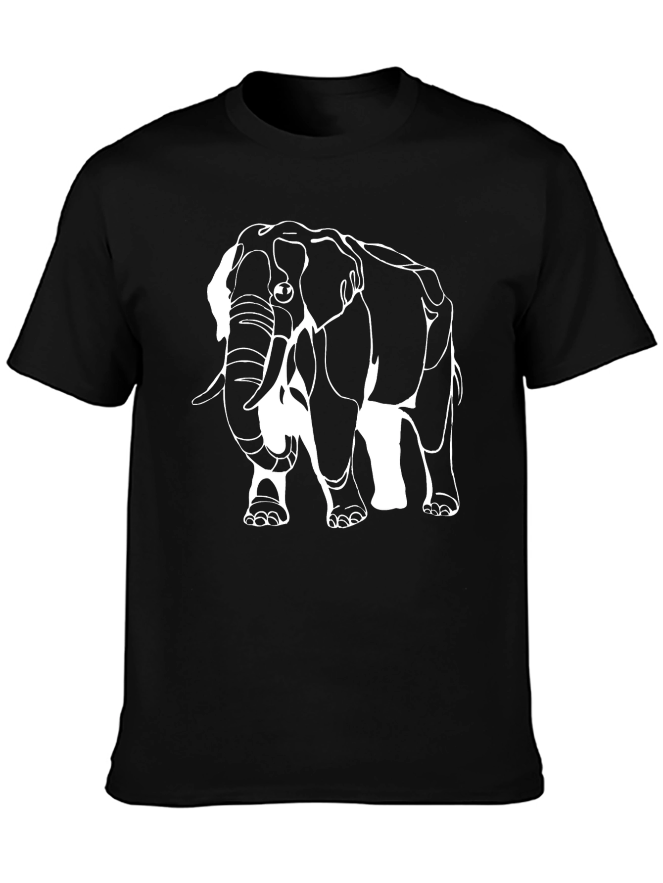 Elephant Graphic Print Black T-Shirt
