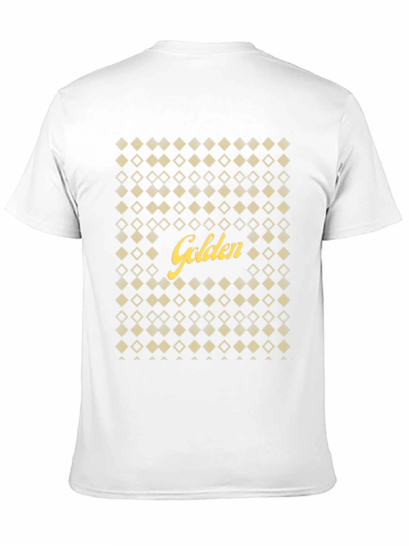 Golden Graphic Tee - Stylish Diamond Pattern T-Shirt