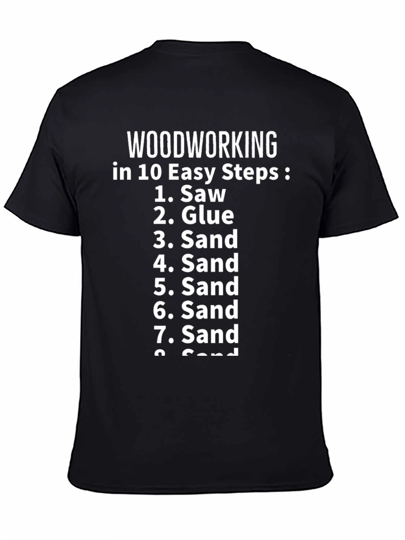 Woodworking Steps Graphic Tee - Black Cotton Shirt