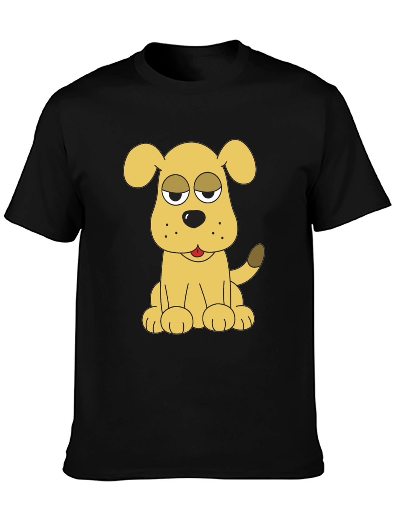 Dog Cartoon Black T-Shirt