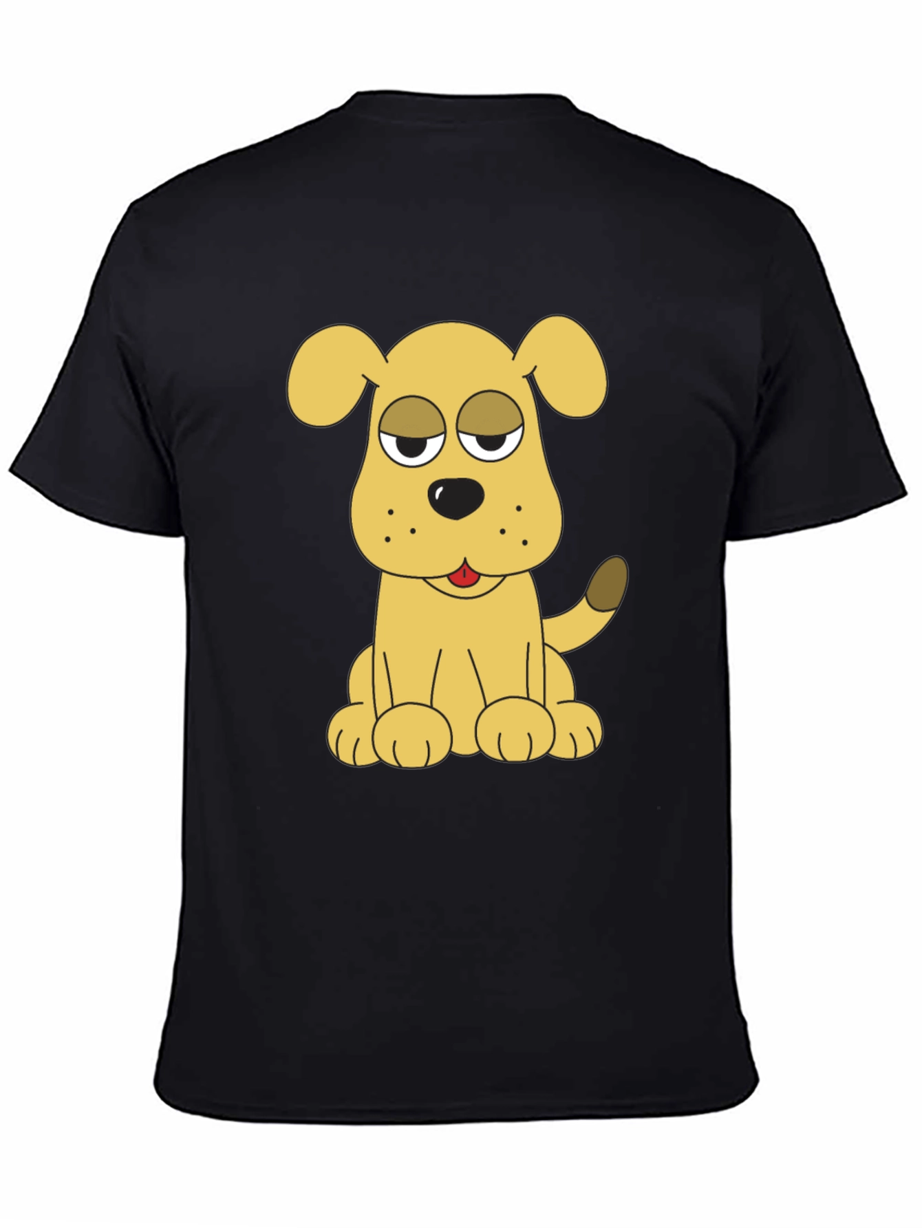 Dog Cartoon Black T-Shirt