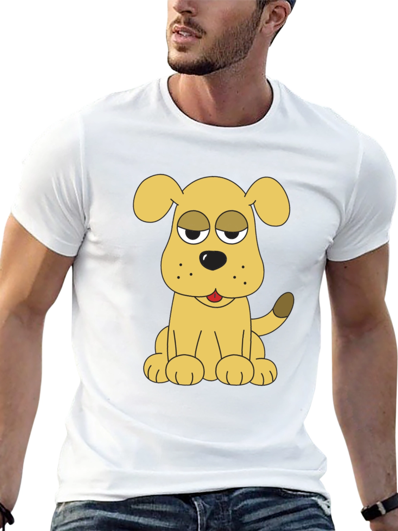 Dog Cartoon Black T-Shirt