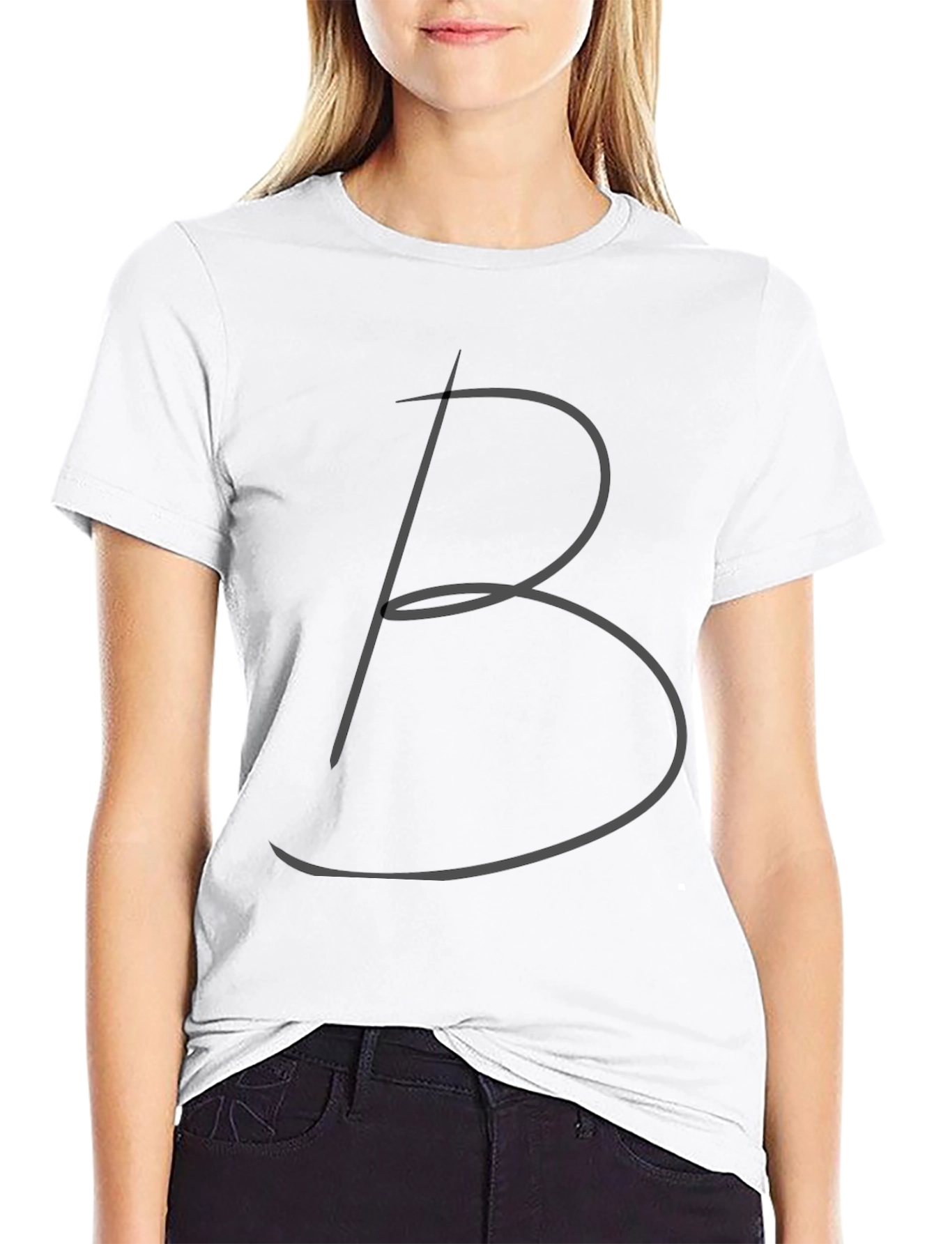 Black Tee with Stylish B Design