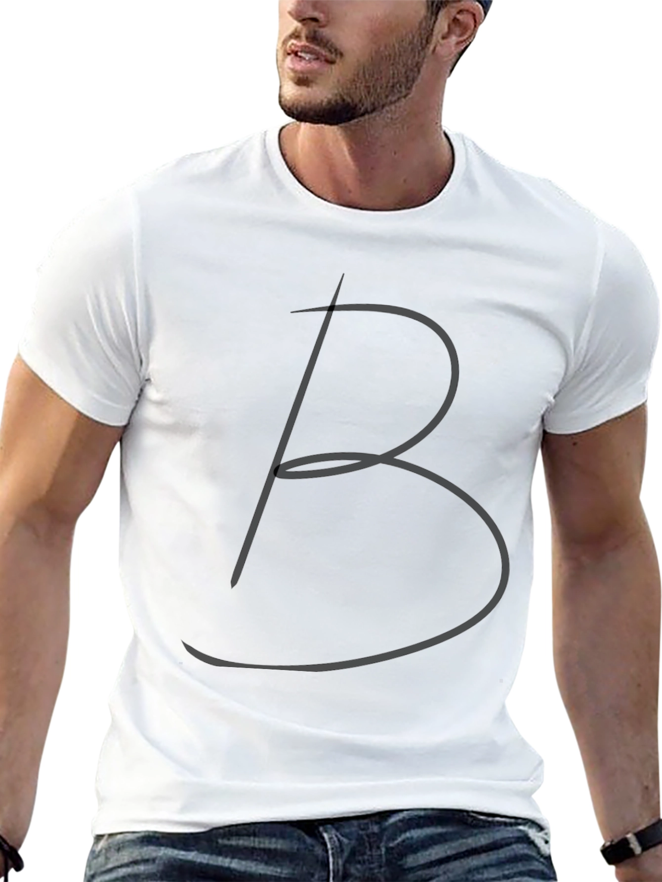 Black Tee with Stylish B Design