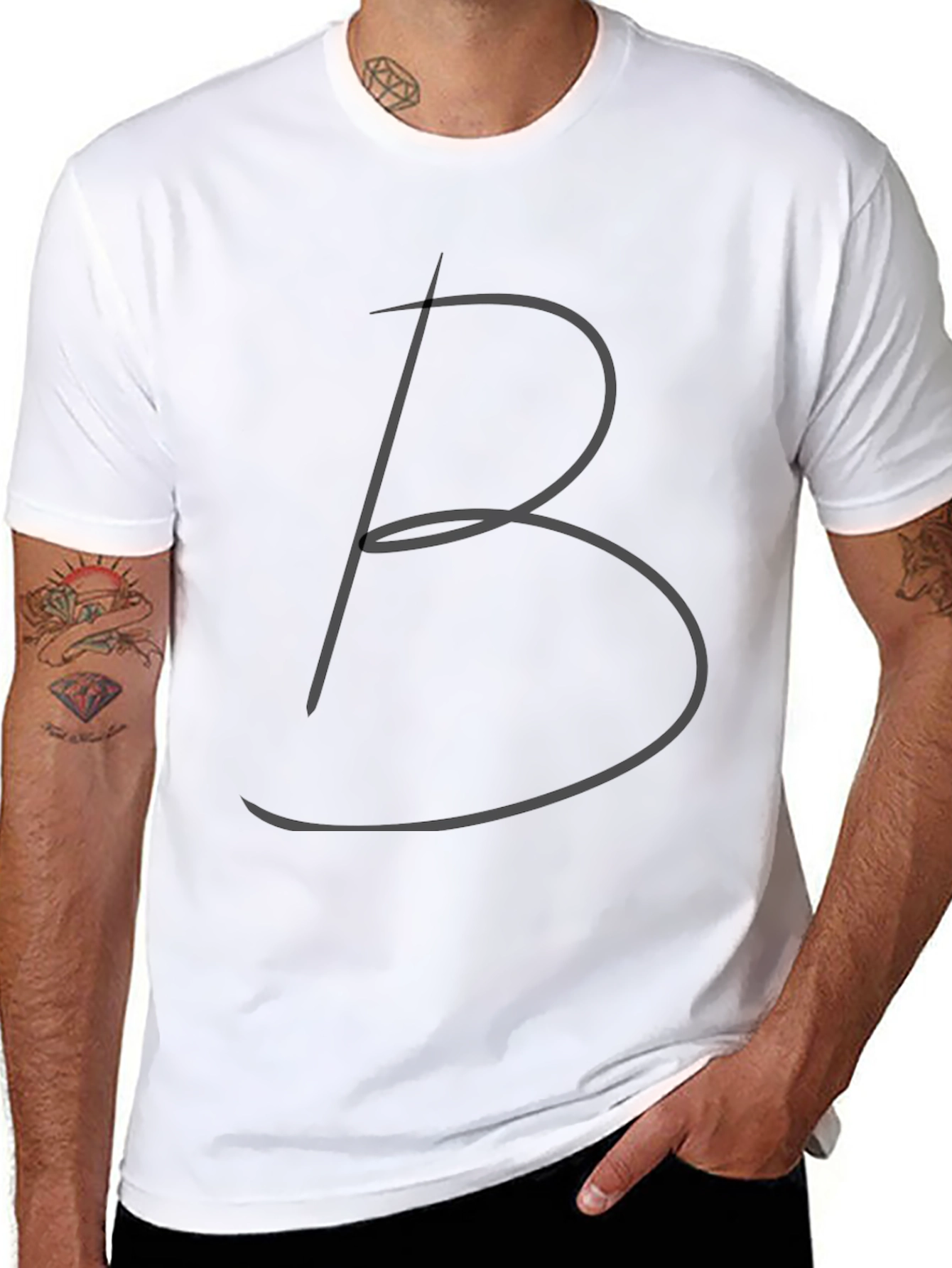 Black Tee with Stylish B Design