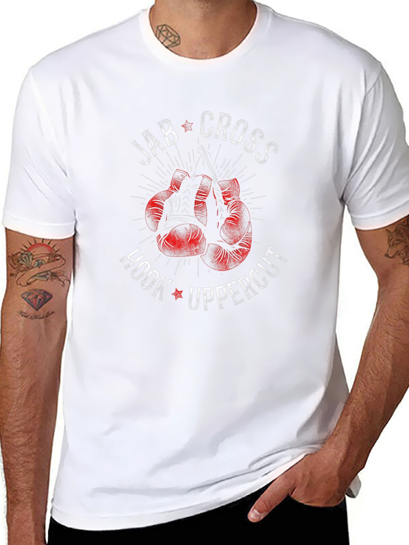 Boxing Glove Graphic Print Mens T-Shirt