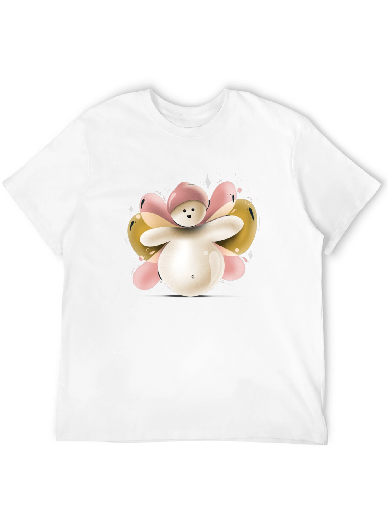 Cute Balloon Character Black T-Shirt