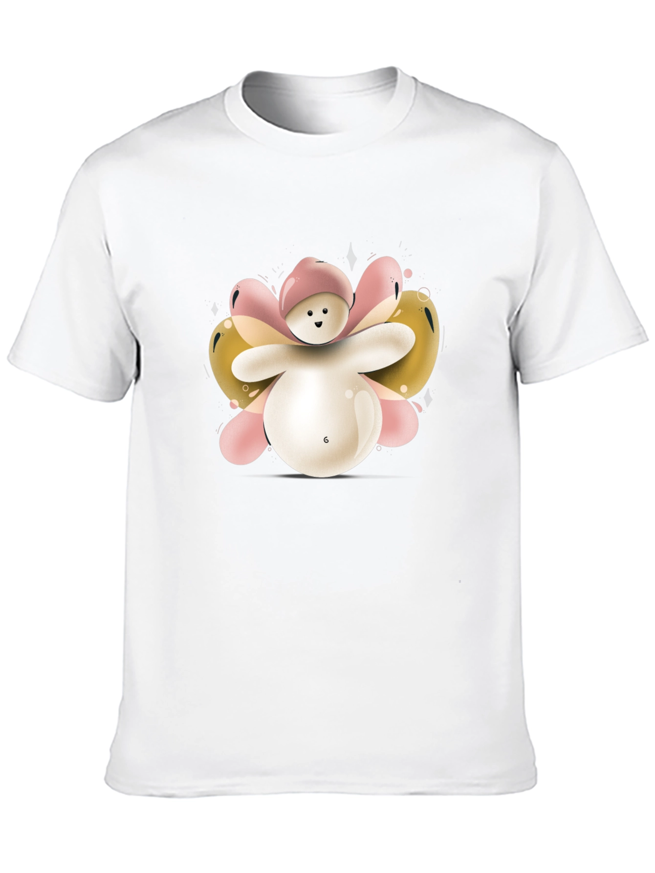 Cute Balloon Character Black T-Shirt