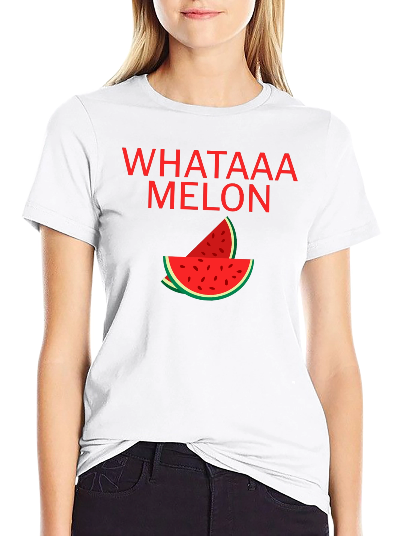 Whataaa Melon Graphic Tee - Summer Fun T-Shirt