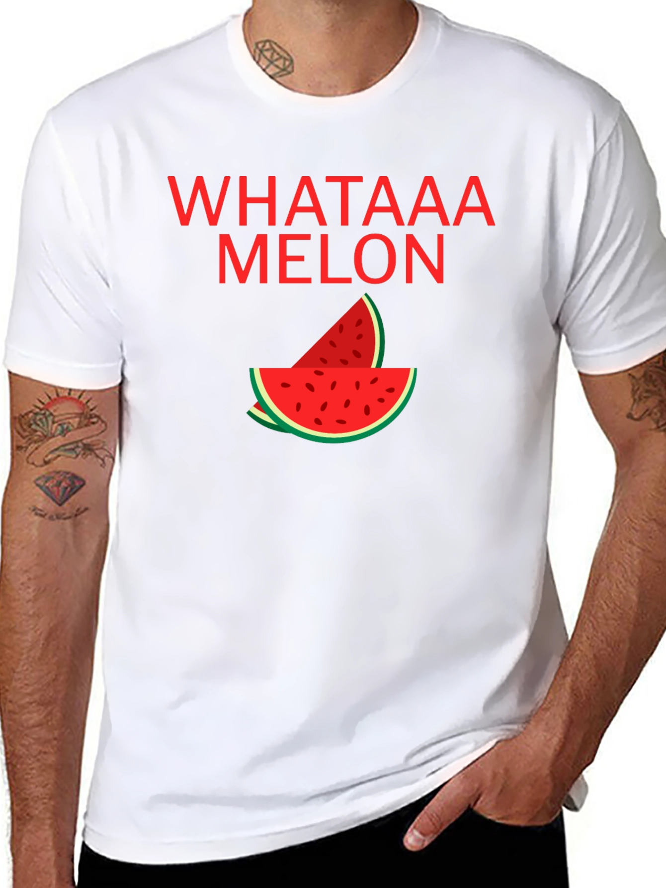 Whataaa Melon Graphic Tee - Summer Fun T-Shirt