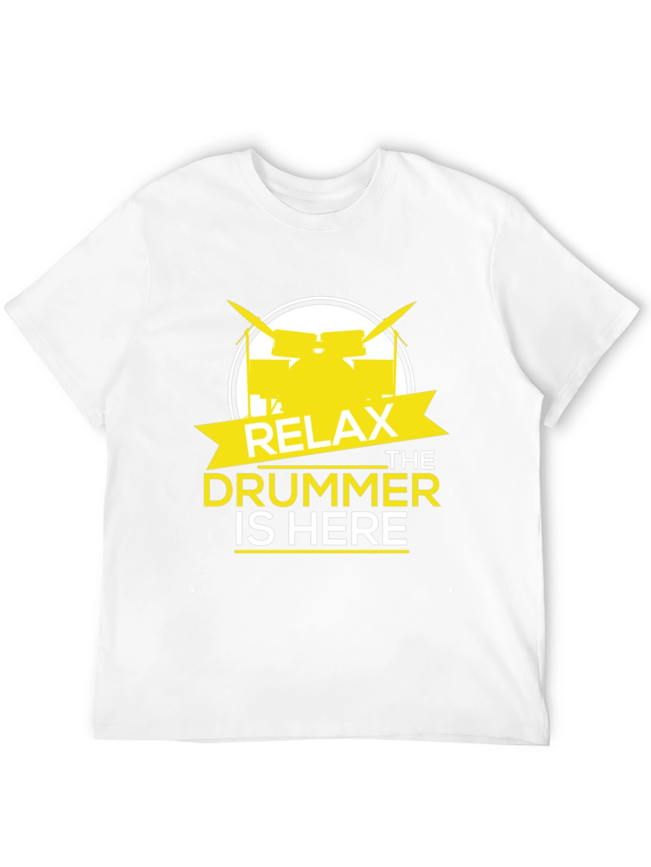 Relax The Drummer Is Here Black Graphic T-Shirt