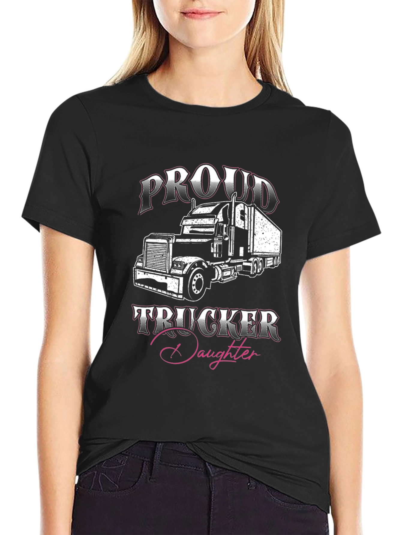 Proud Trucker Daughter Graphic T-Shirt