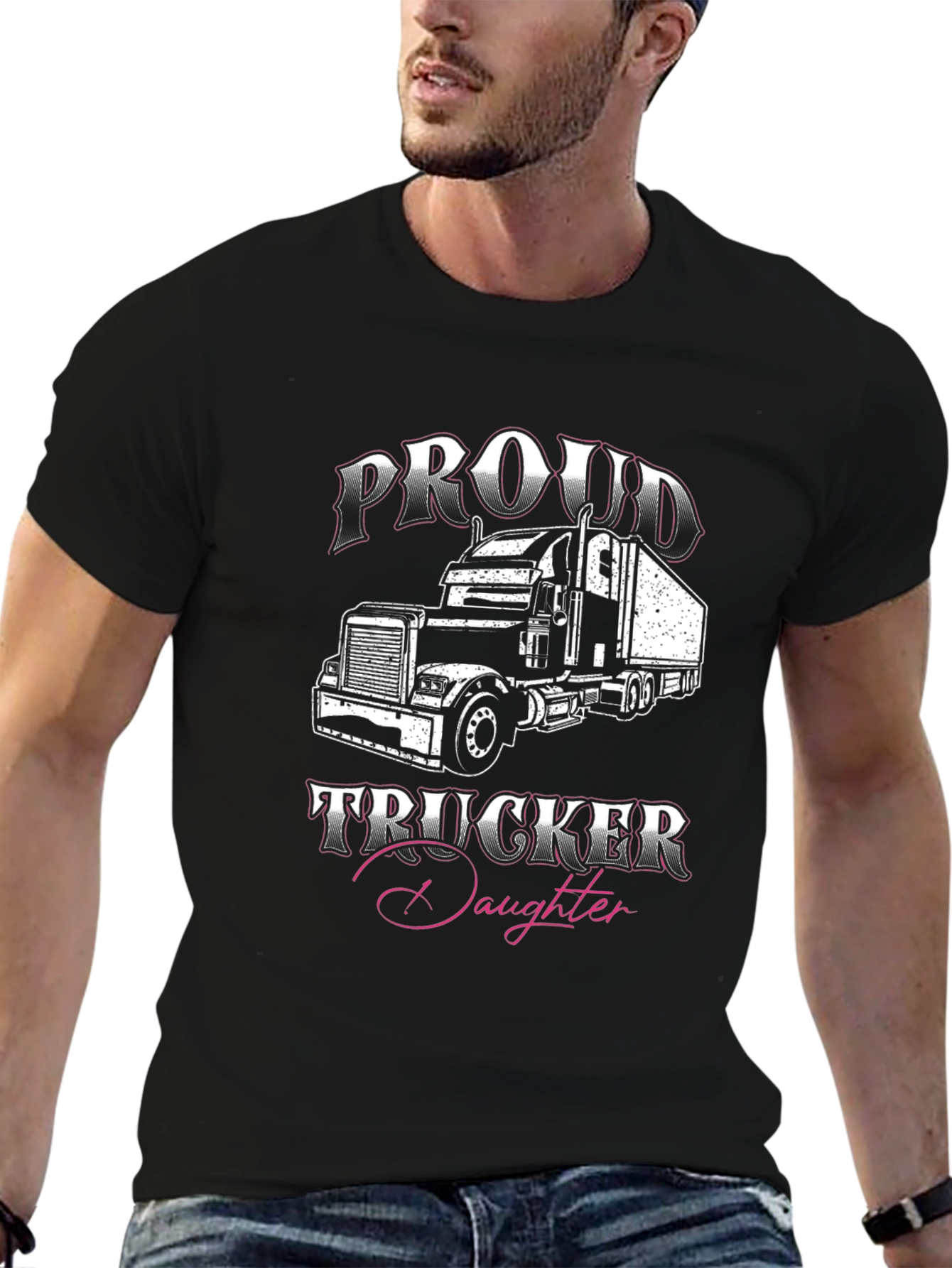 Proud Trucker Daughter Graphic T-Shirt