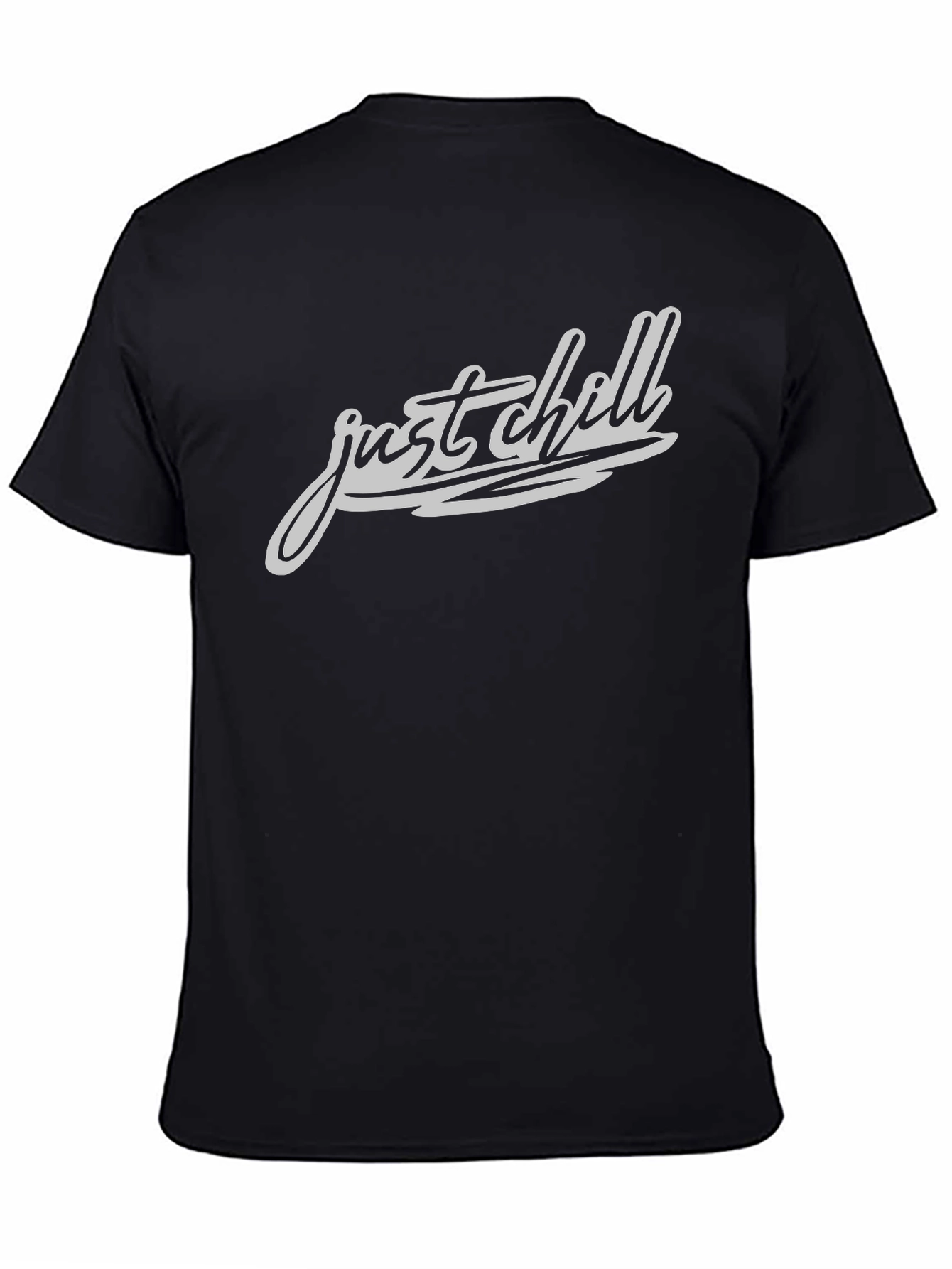 Just Chill Graphic Tee - Mens Casual Black T-Shirt