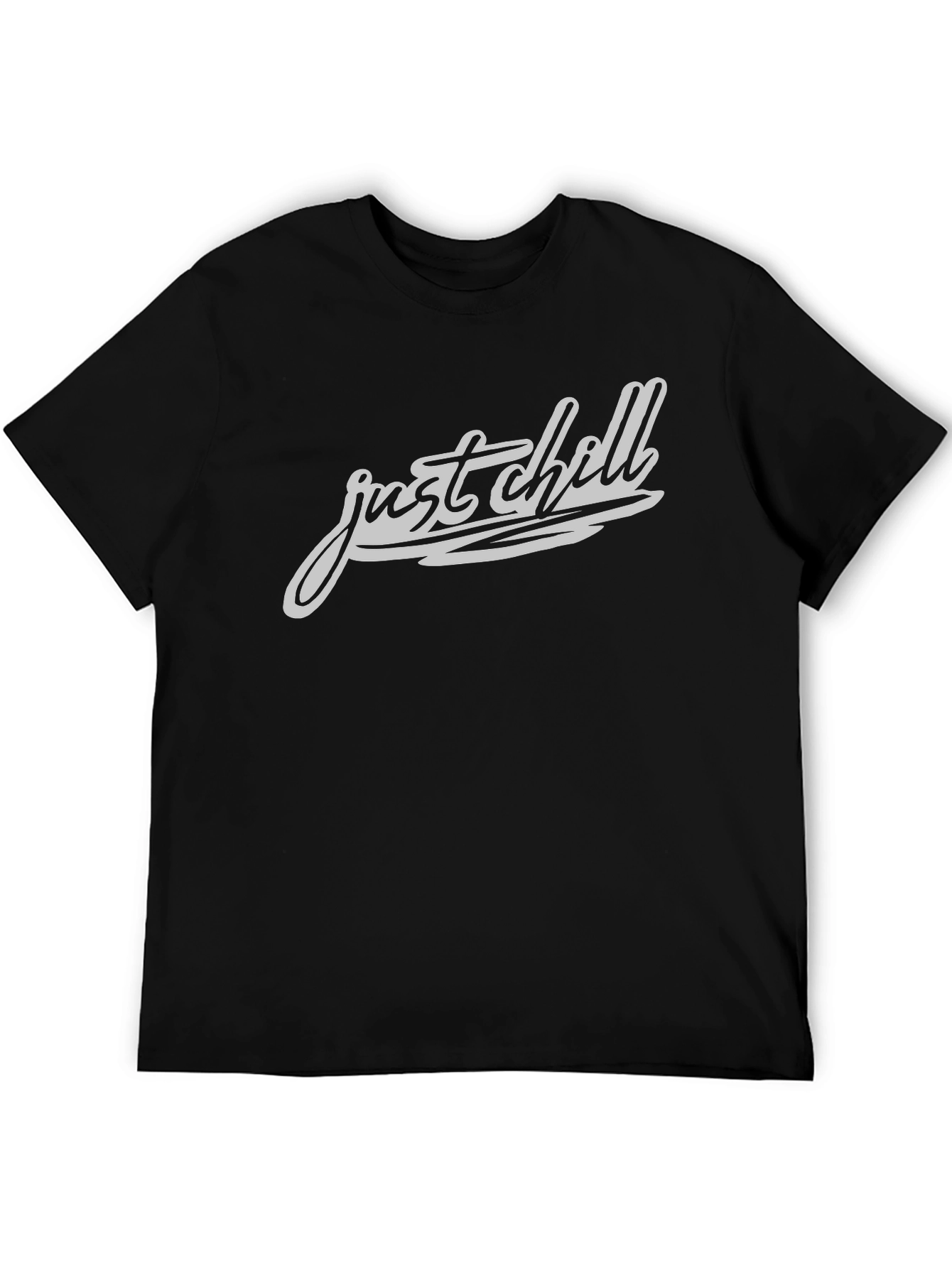 Just Chill Graphic Tee - Mens Casual Black T-Shirt