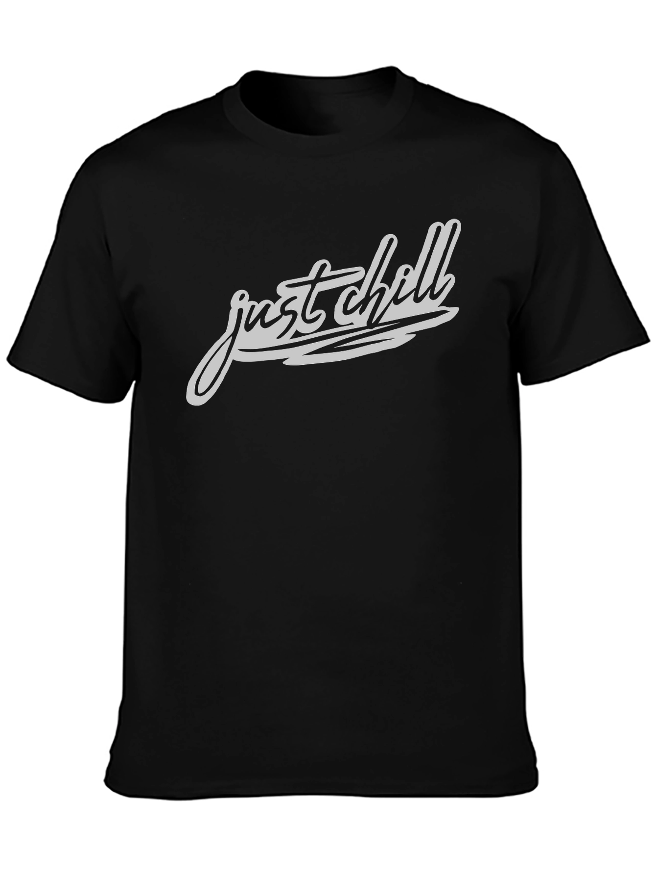 Just Chill Graphic Tee - Mens Casual Black T-Shirt