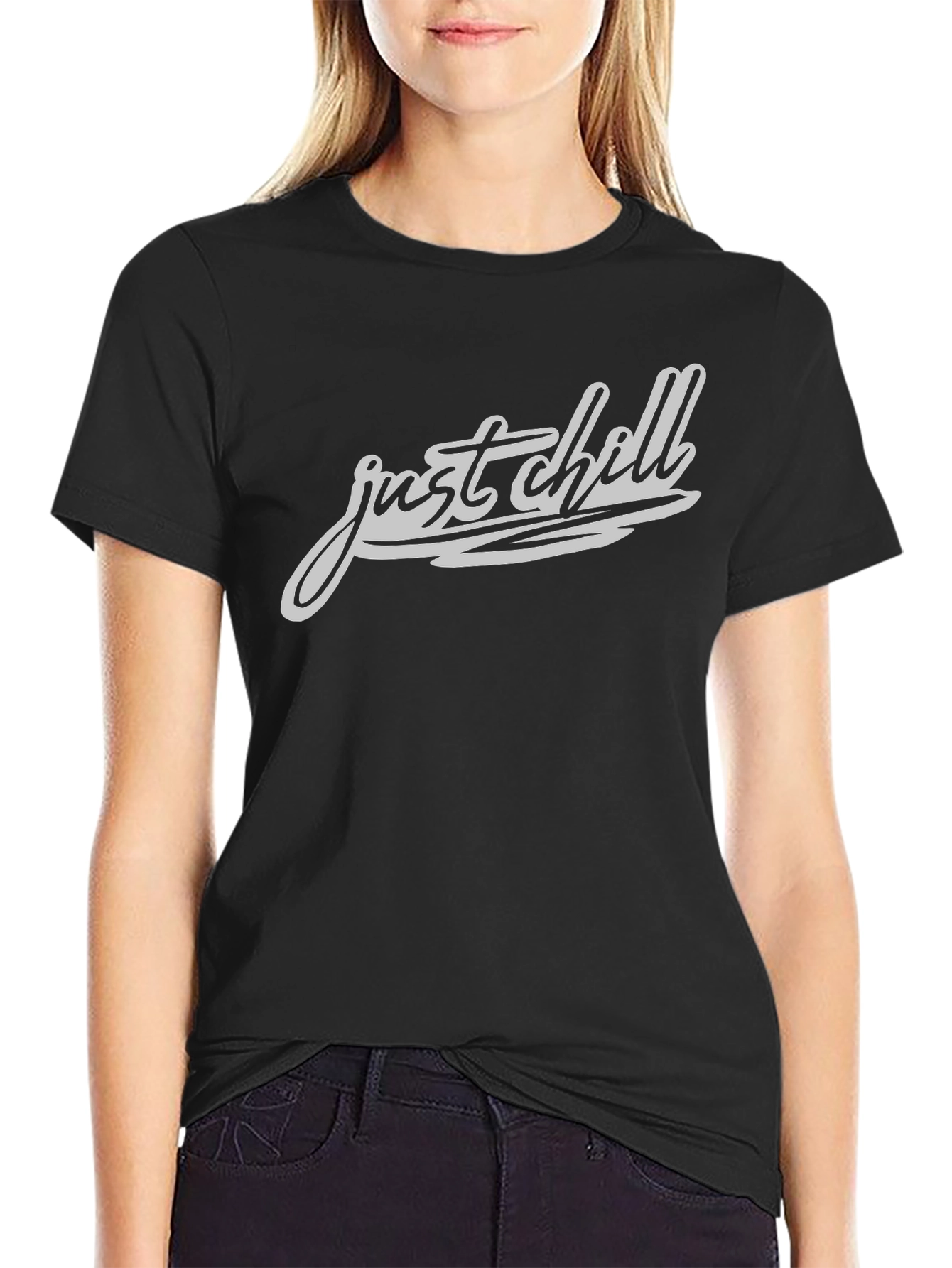 Just Chill Graphic Tee - Mens Casual Black T-Shirt