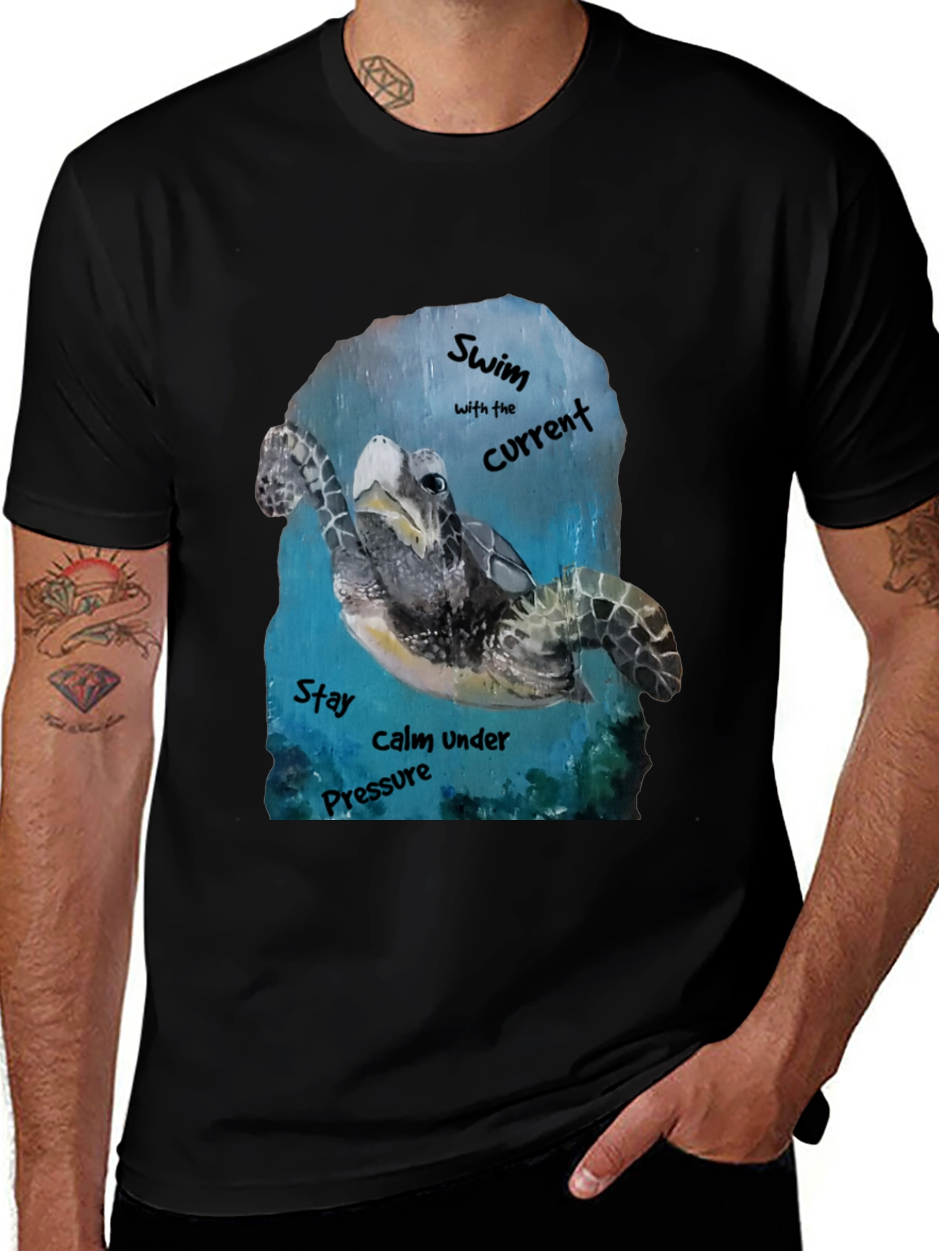 Sea Turtle Graphic T-Shirt: Swim with the Current