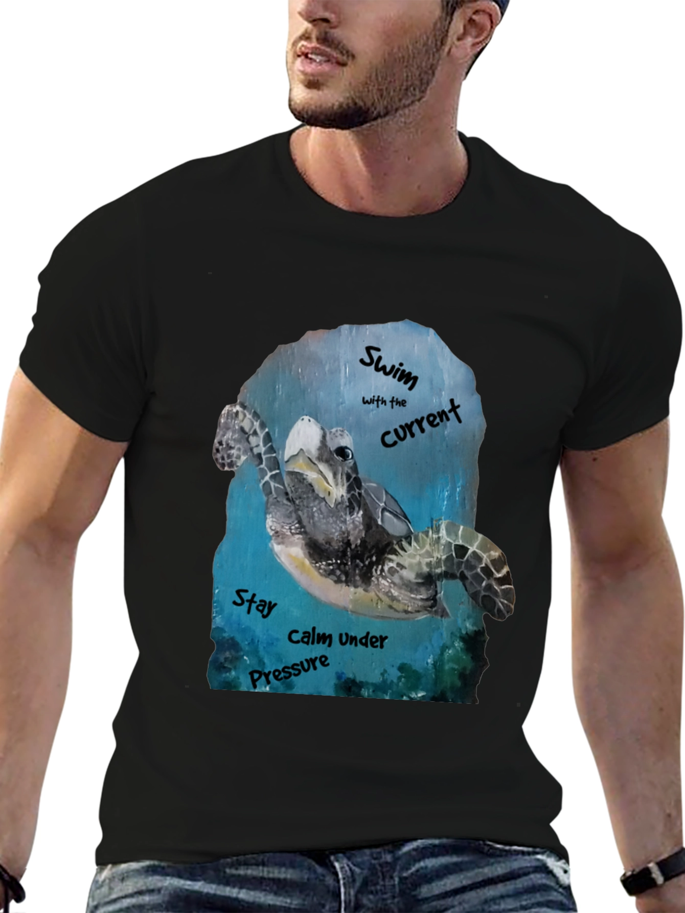 Sea Turtle Graphic T-Shirt: Swim with the Current