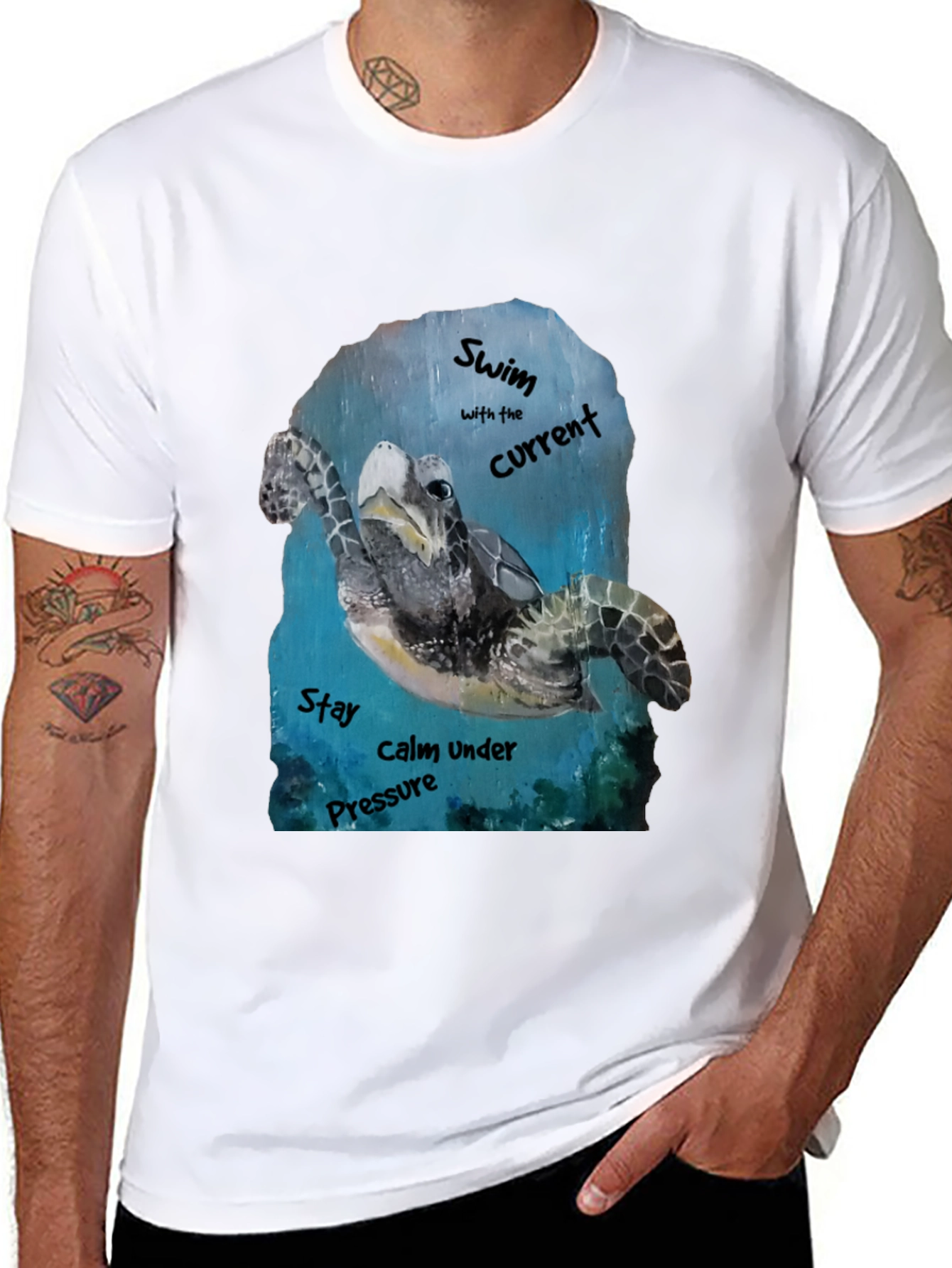 Sea Turtle Graphic T-Shirt: Swim with the Current