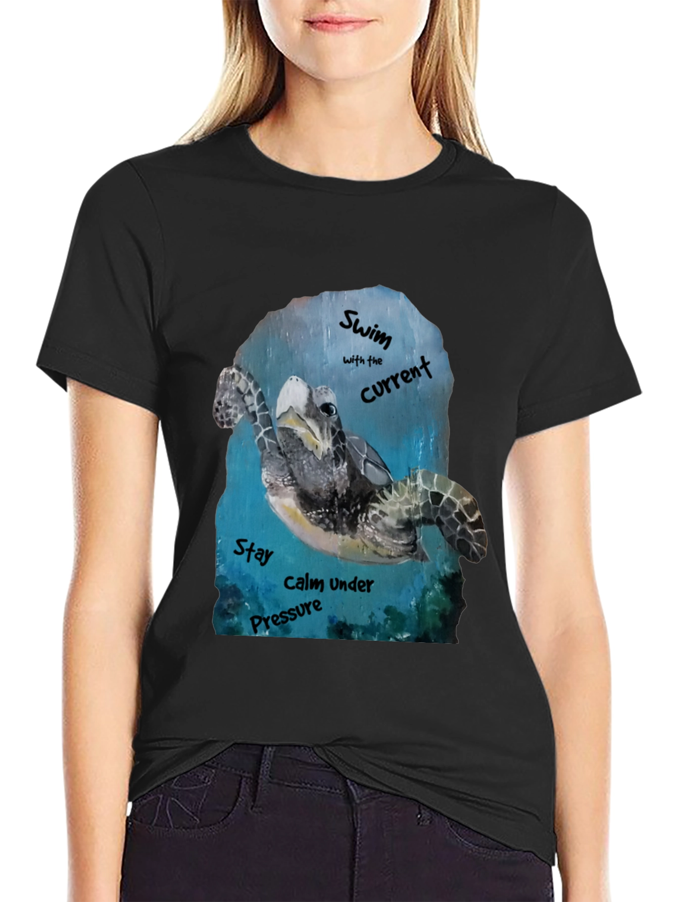 Sea Turtle Graphic T-Shirt: Swim with the Current