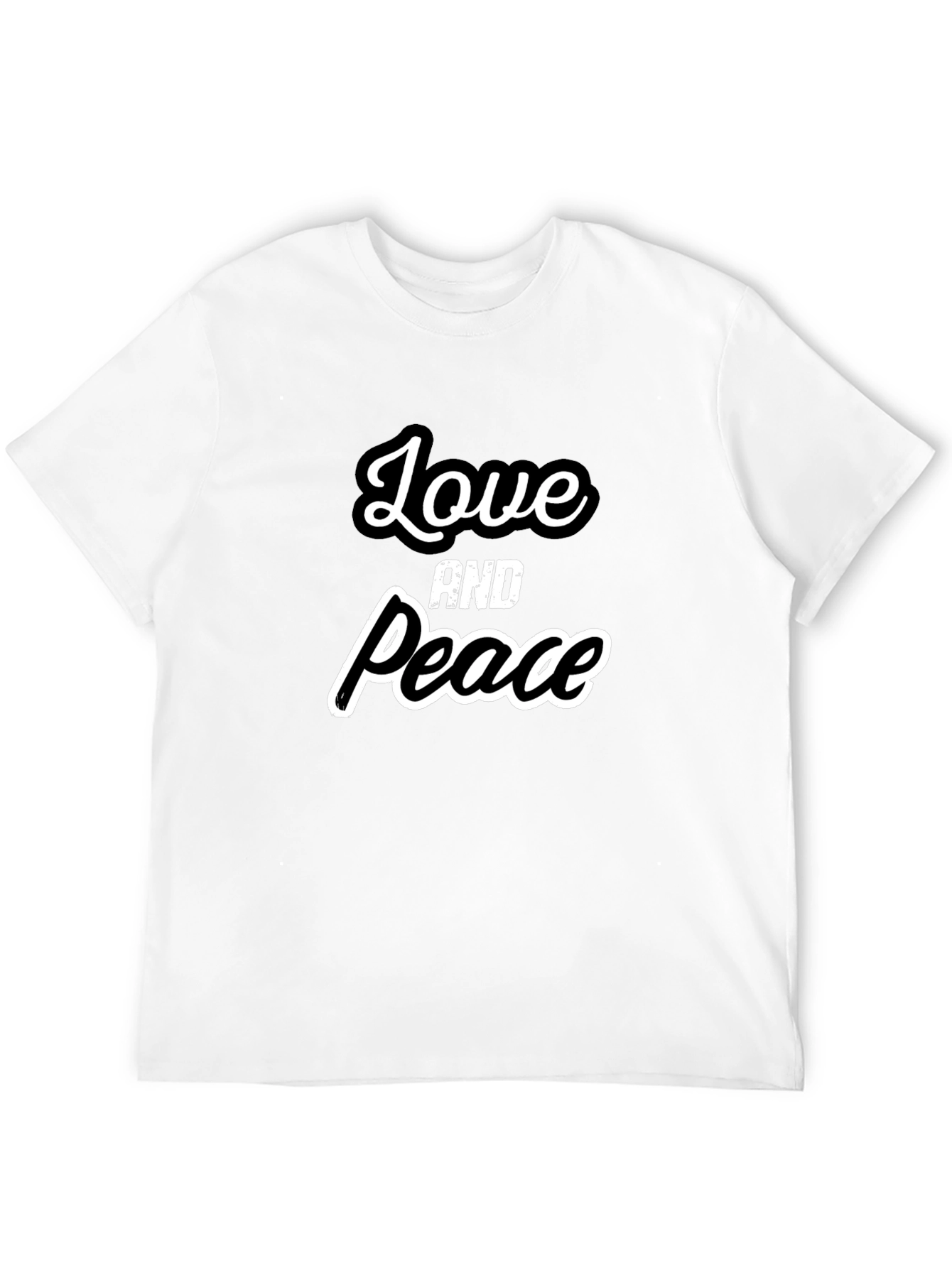 Love and Peace Graphic T-Shirt - Black