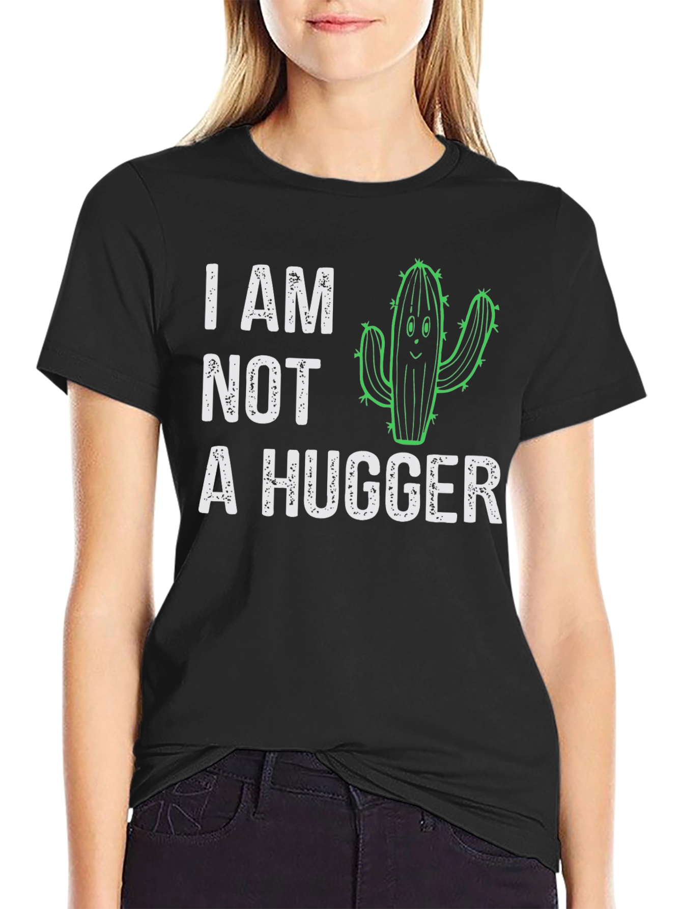 I Am Not A Hugger Cactus Graphic T-Shirt