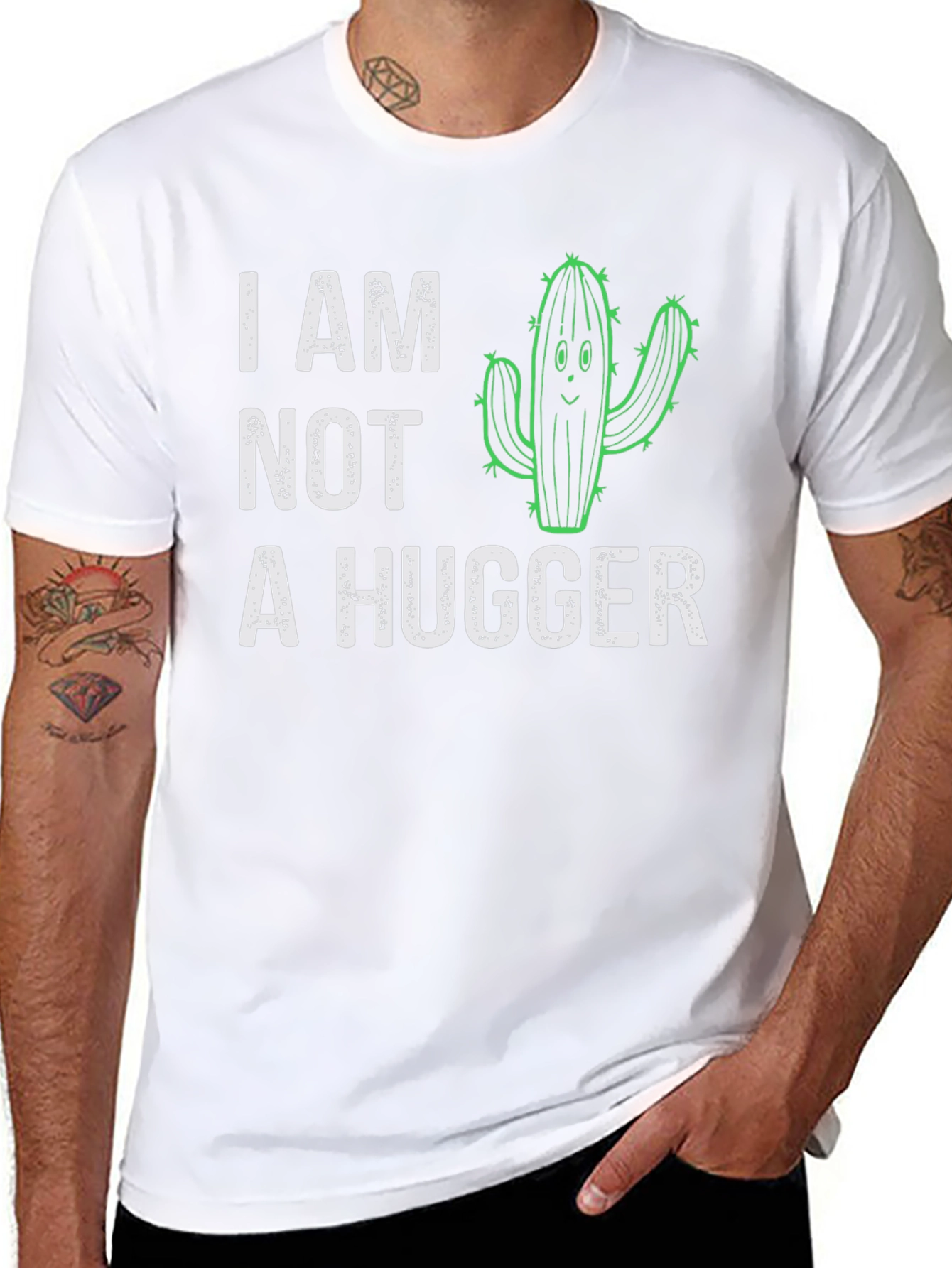 I Am Not A Hugger Cactus Graphic T-Shirt