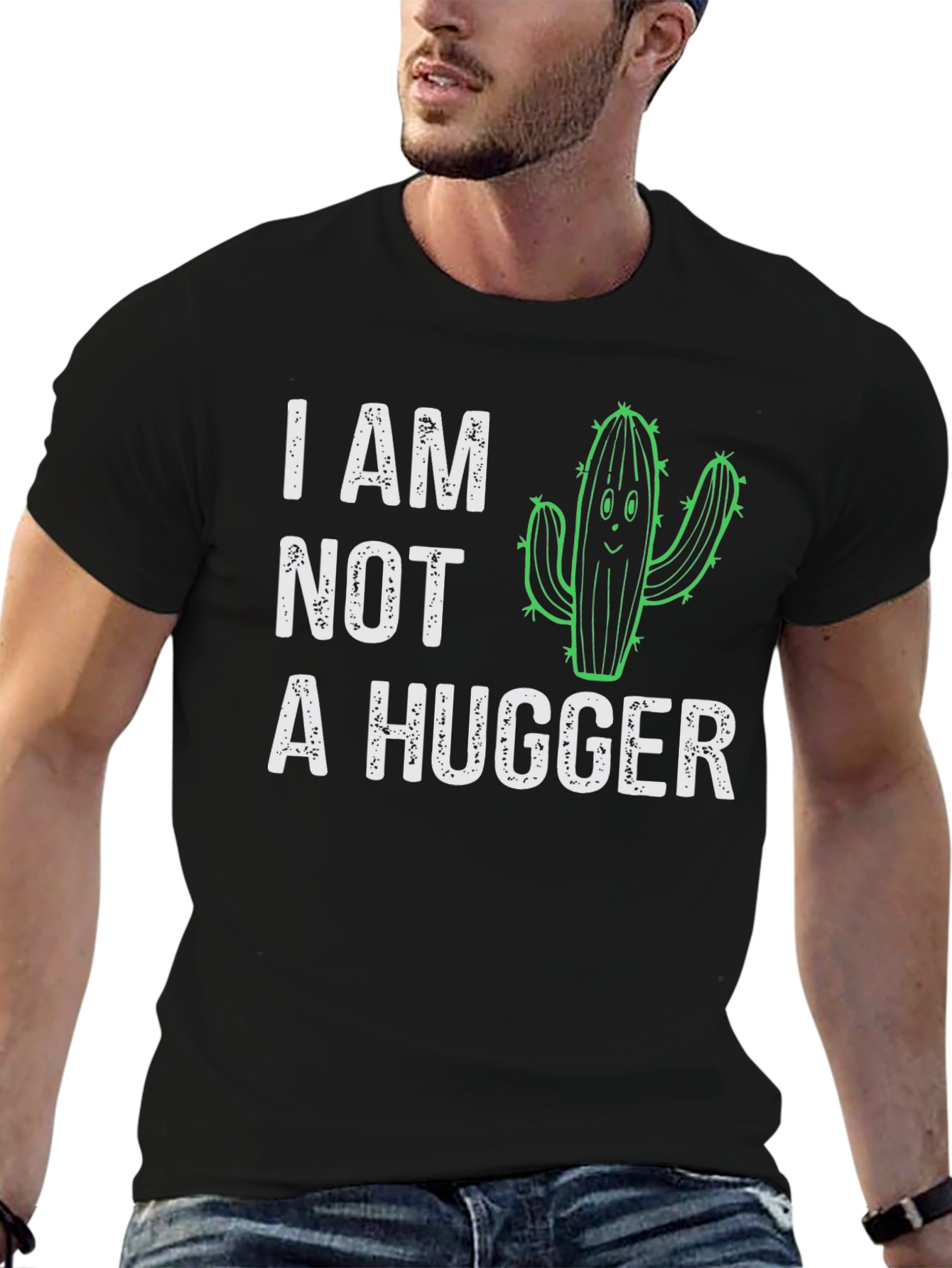 I Am Not A Hugger Cactus Graphic T-Shirt