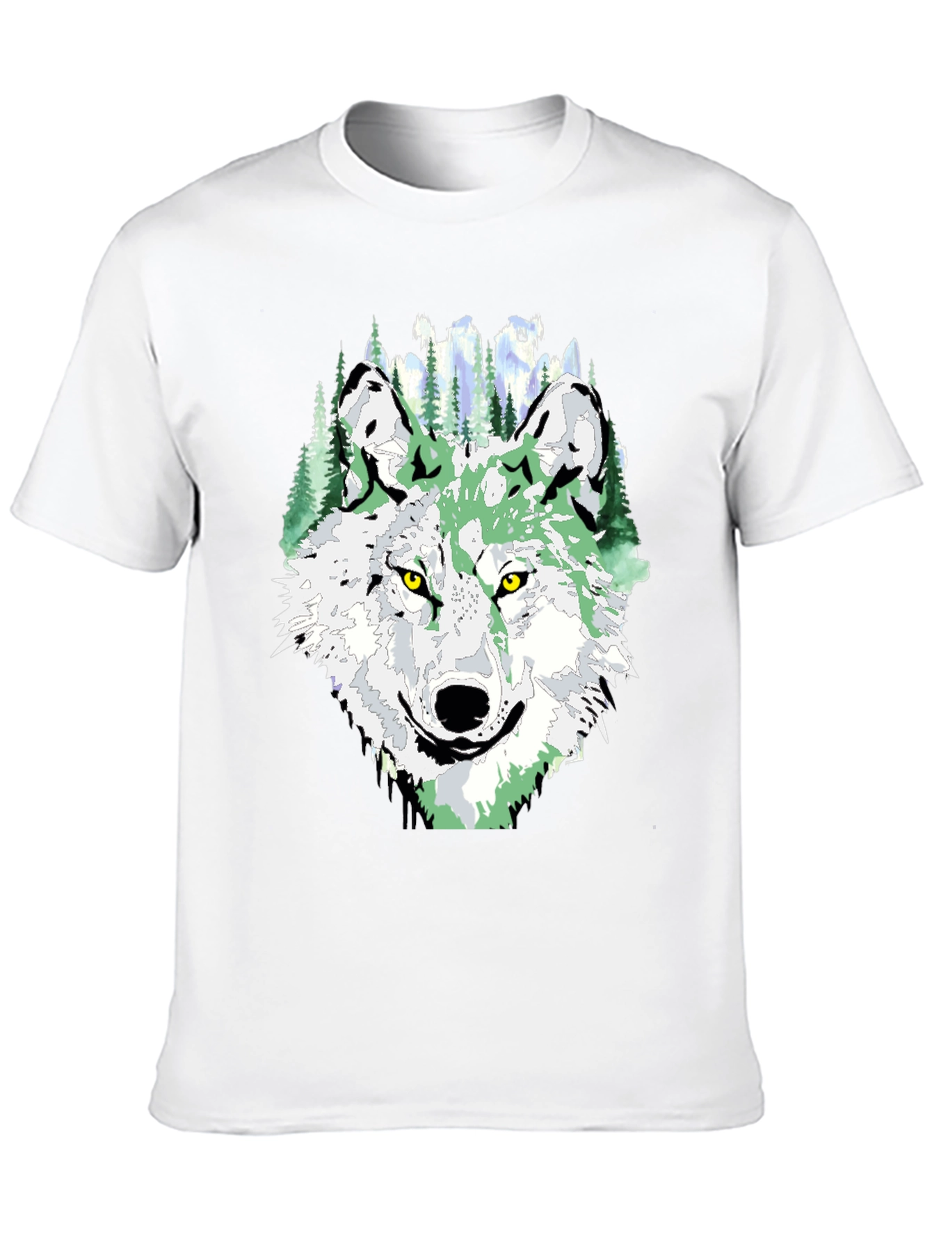 Wolf Graphic Tee - Mens Black Crew Neck T-Shirt