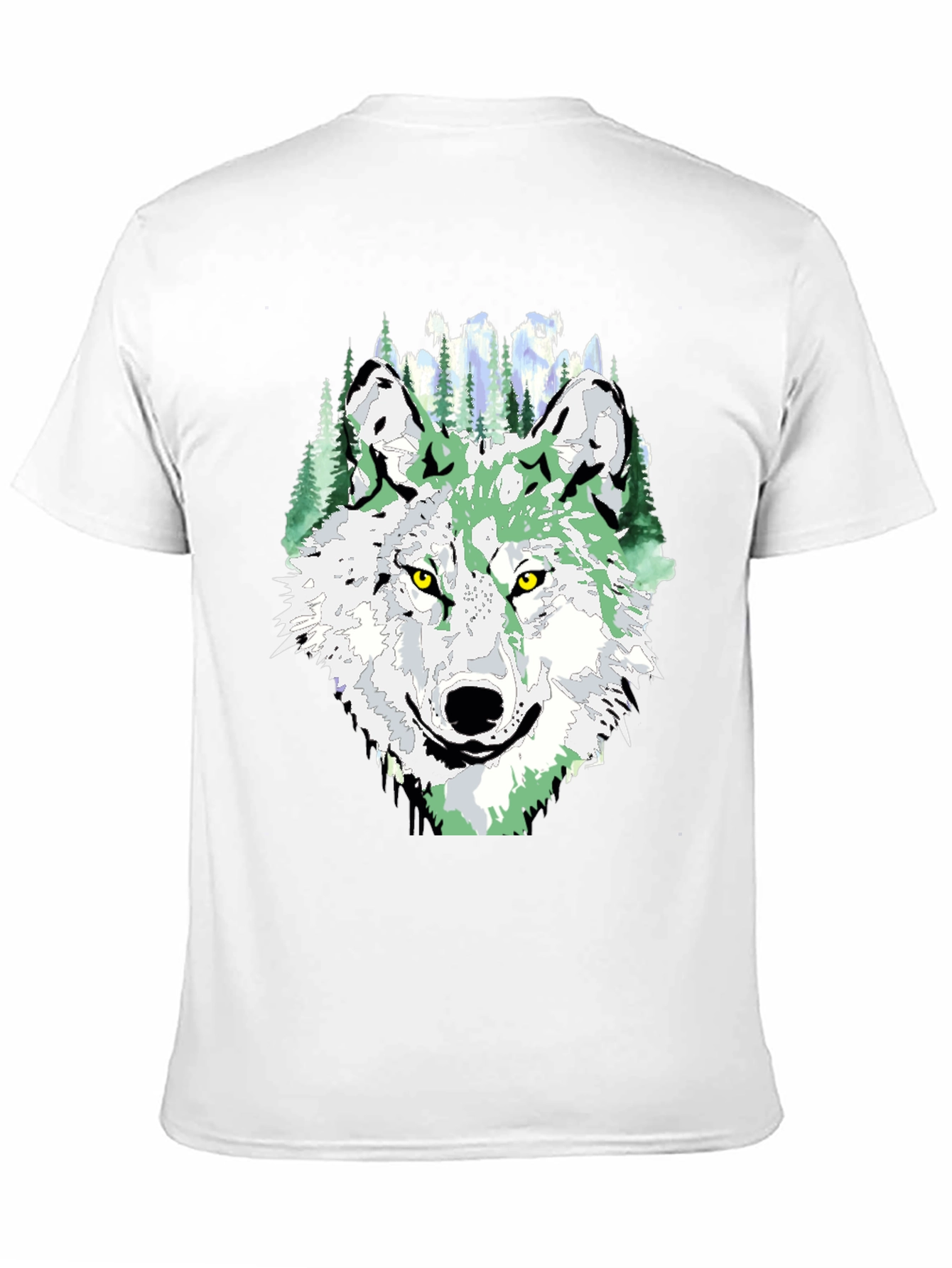 Wolf Graphic Tee - Mens Black Crew Neck T-Shirt