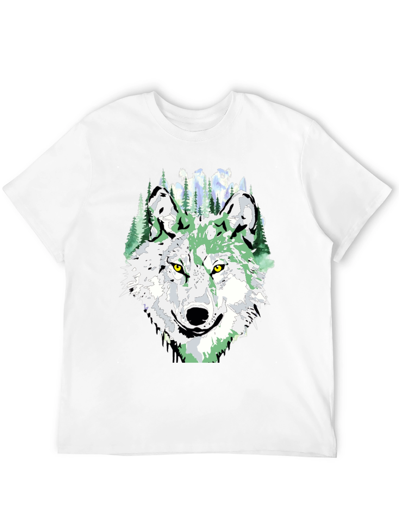 Wolf Graphic Tee - Mens Black Crew Neck T-Shirt