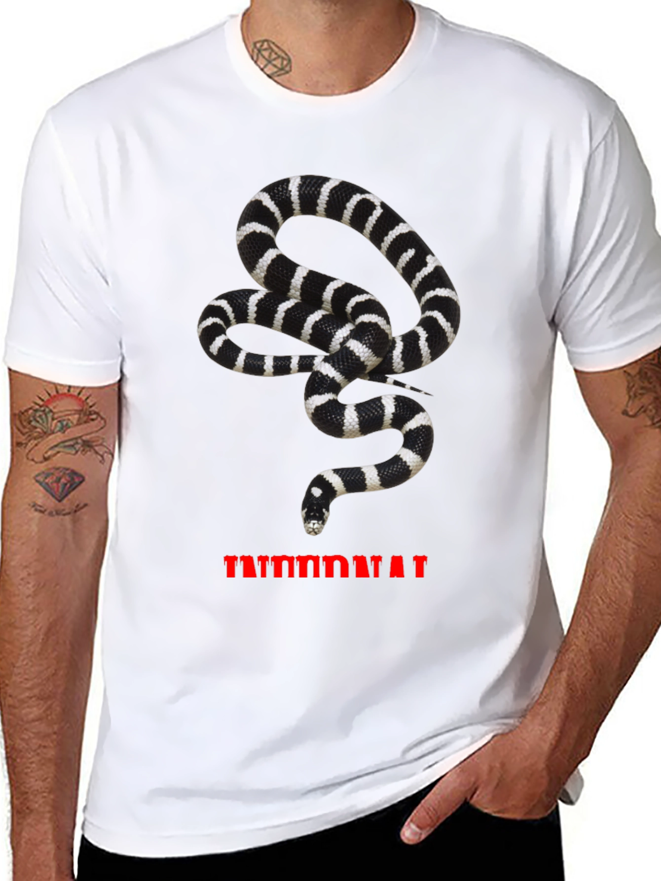 Snake T-Shirt - Black & White Reptile Graphic Tee