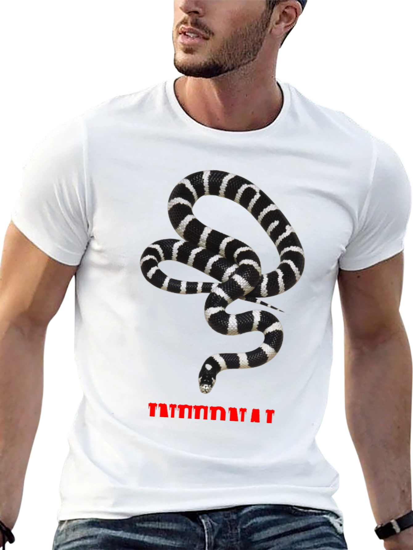 Snake T-Shirt - Black & White Reptile Graphic Tee