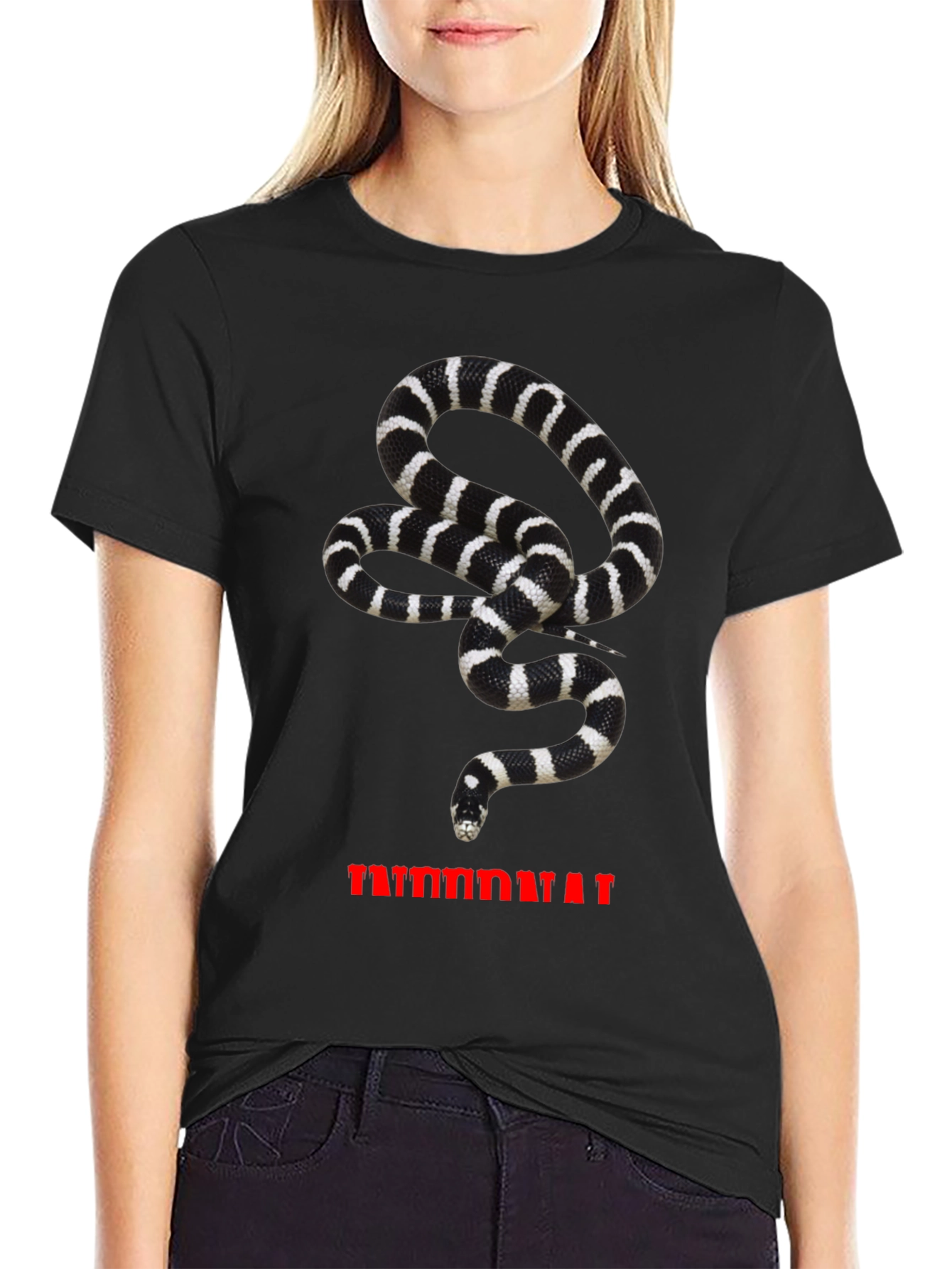 Snake T-Shirt - Black & White Reptile Graphic Tee