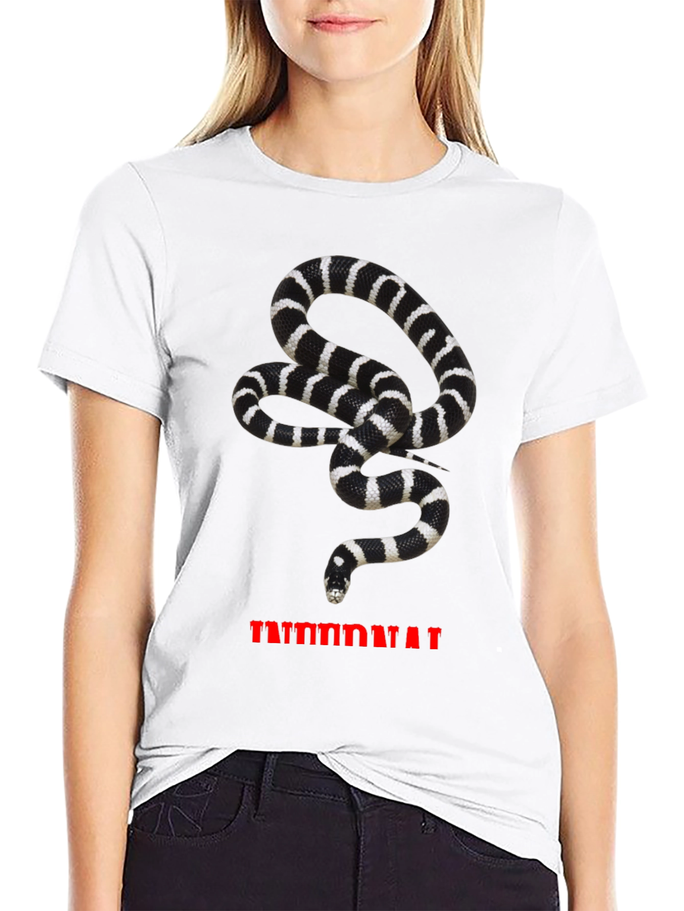 Snake T-Shirt - Black & White Reptile Graphic Tee