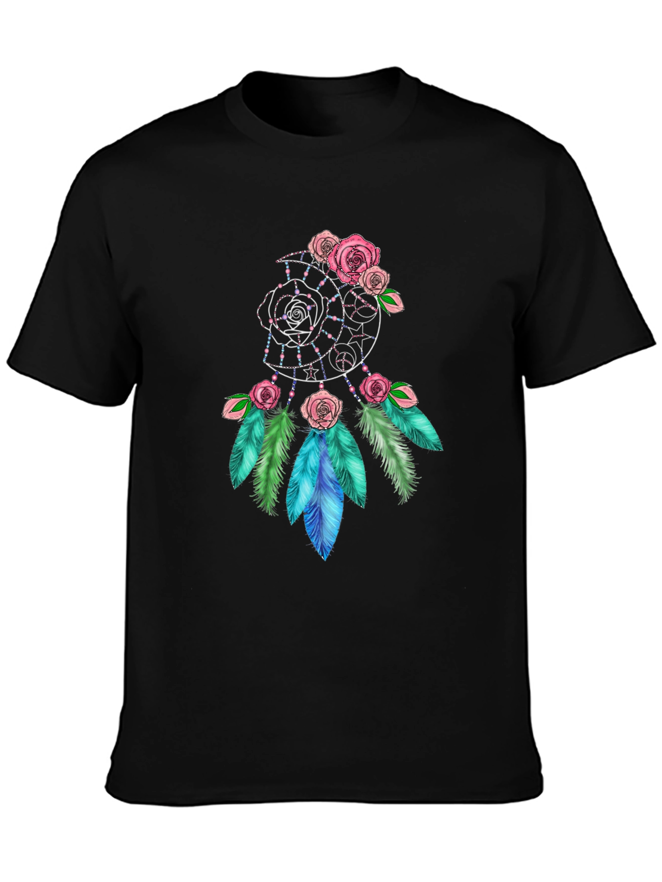 Dreamcatcher Rose Feather Graphic Tee