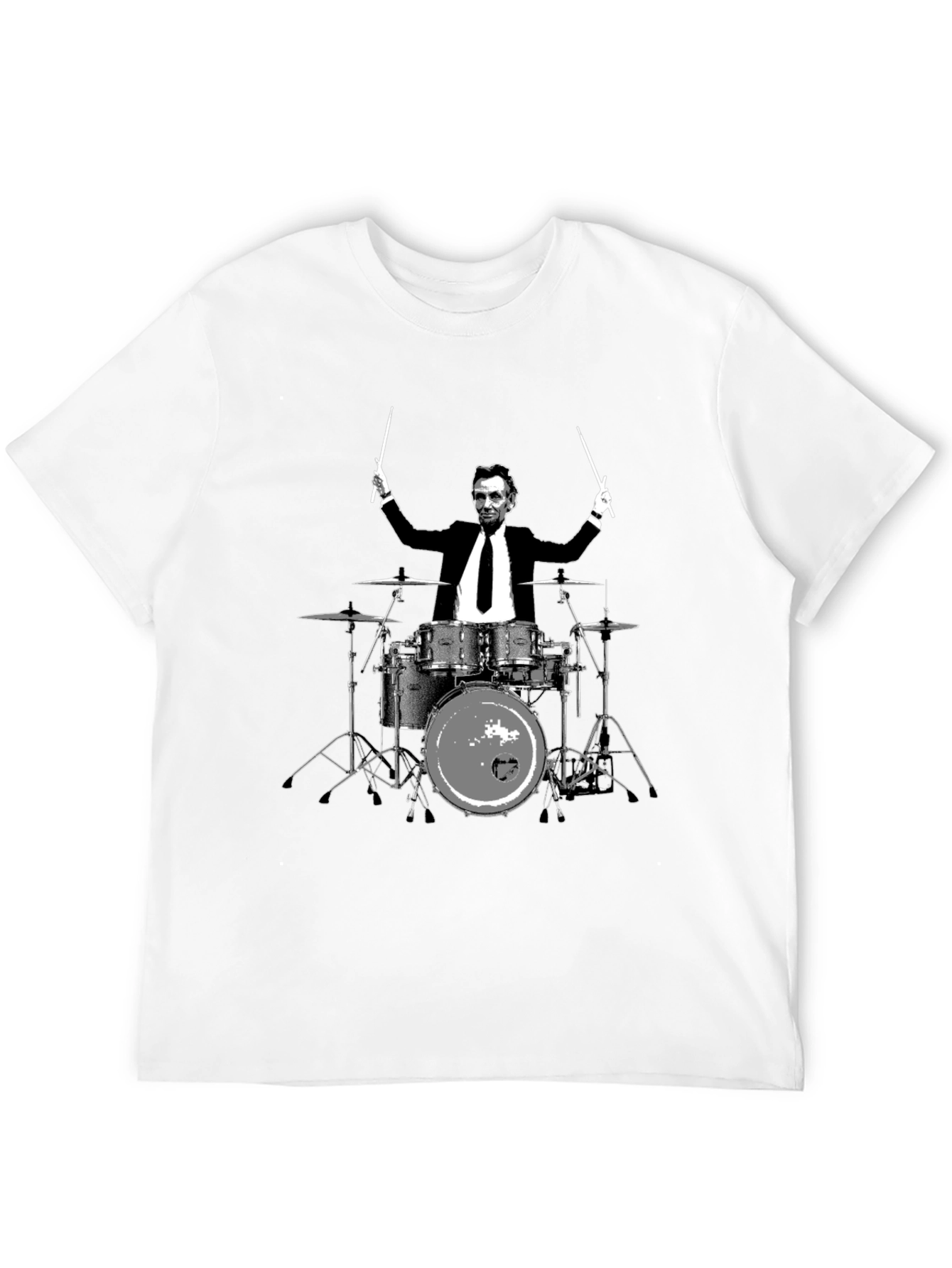 Lincoln Drummer Graphic T-Shirt - Black Cotton Tee