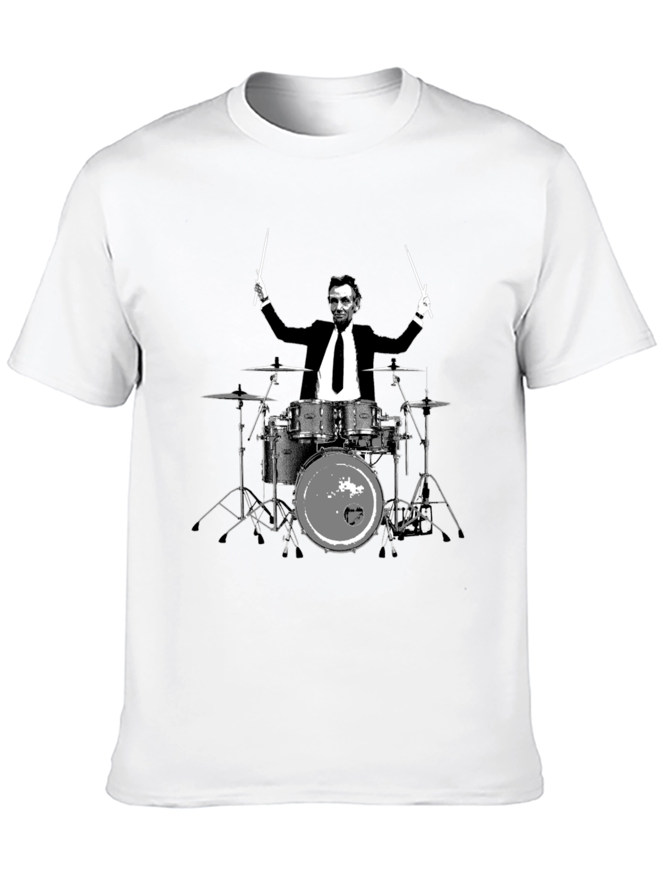Lincoln Drummer Graphic T-Shirt - Black Cotton Tee