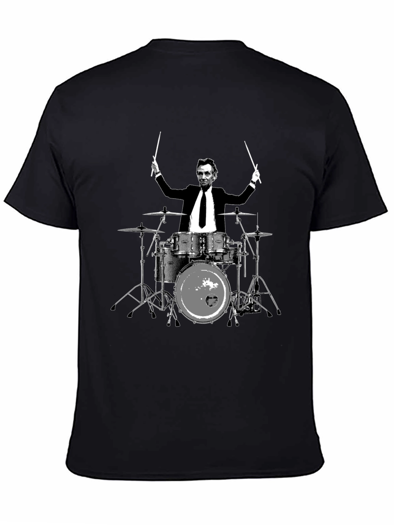 Lincoln Drummer Graphic T-Shirt - Black Cotton Tee