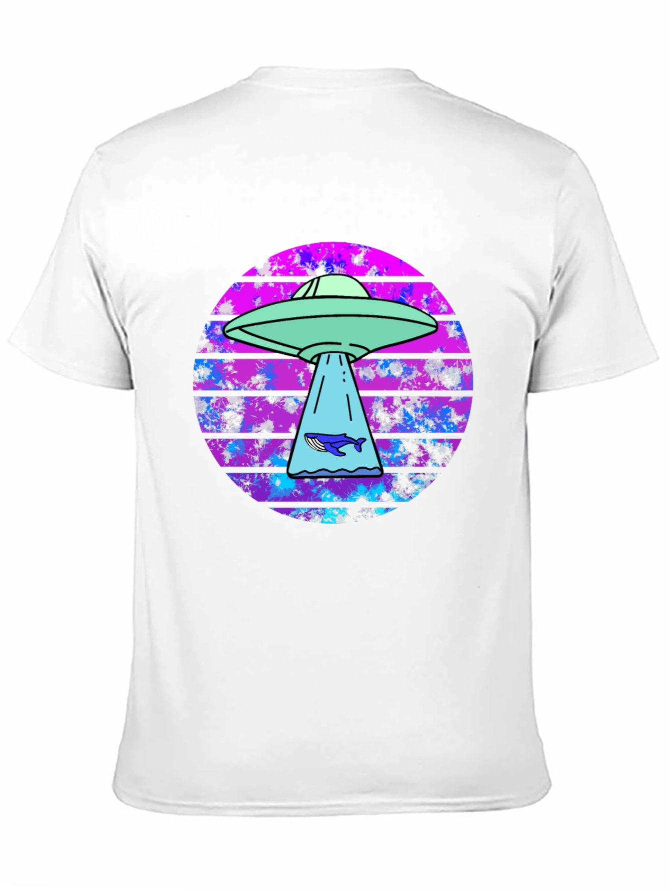 Retro Alien Abduction Whale Graphic Tee