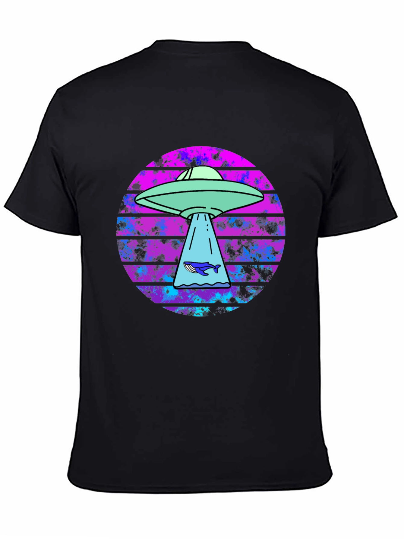 Retro Alien Abduction Whale Graphic Tee