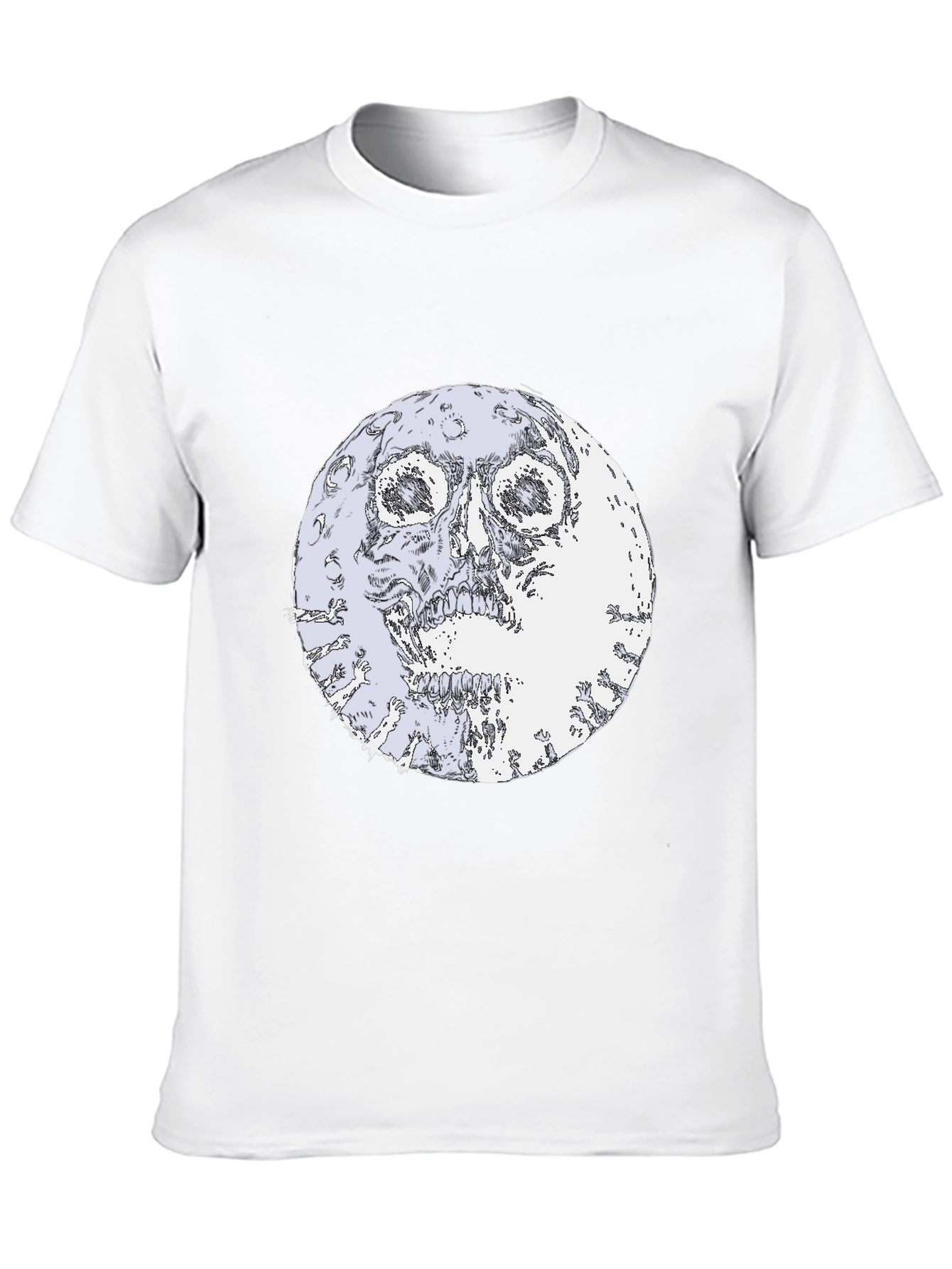 Skull Moon Graphic Black T-Shirt